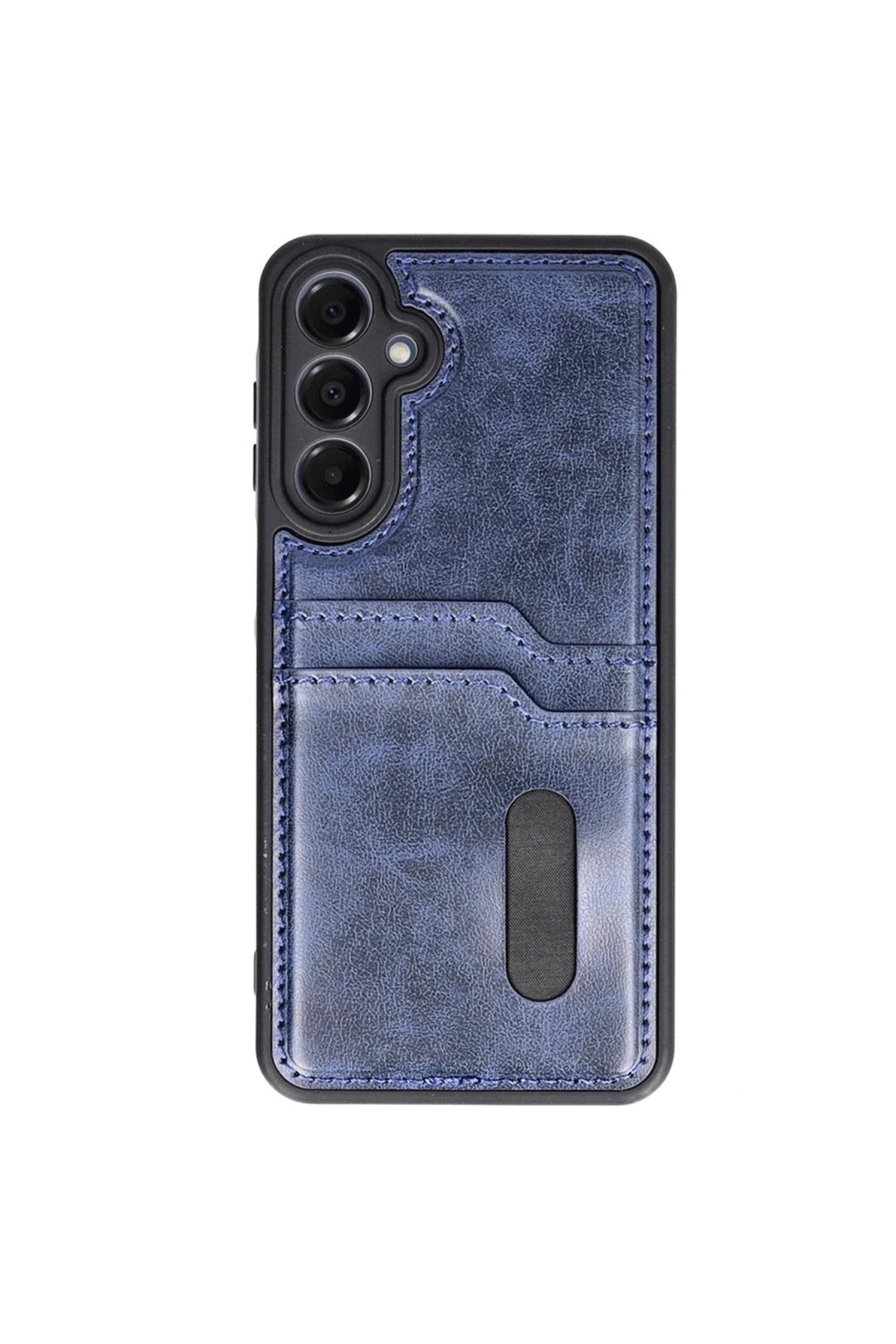 Samsung Galaxy A15 4G Uyumlu Kılıf Sara Kartvizitli Deri Kılıf - Lacivert