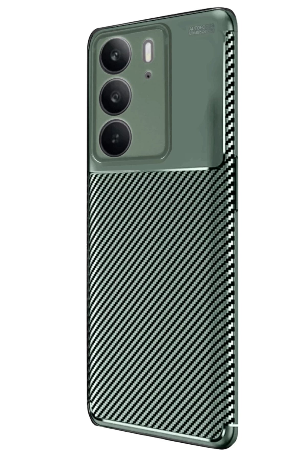 Realme C75 4G Uyumlu Auto Focus Karbon Kapak - Koyu Yeşil