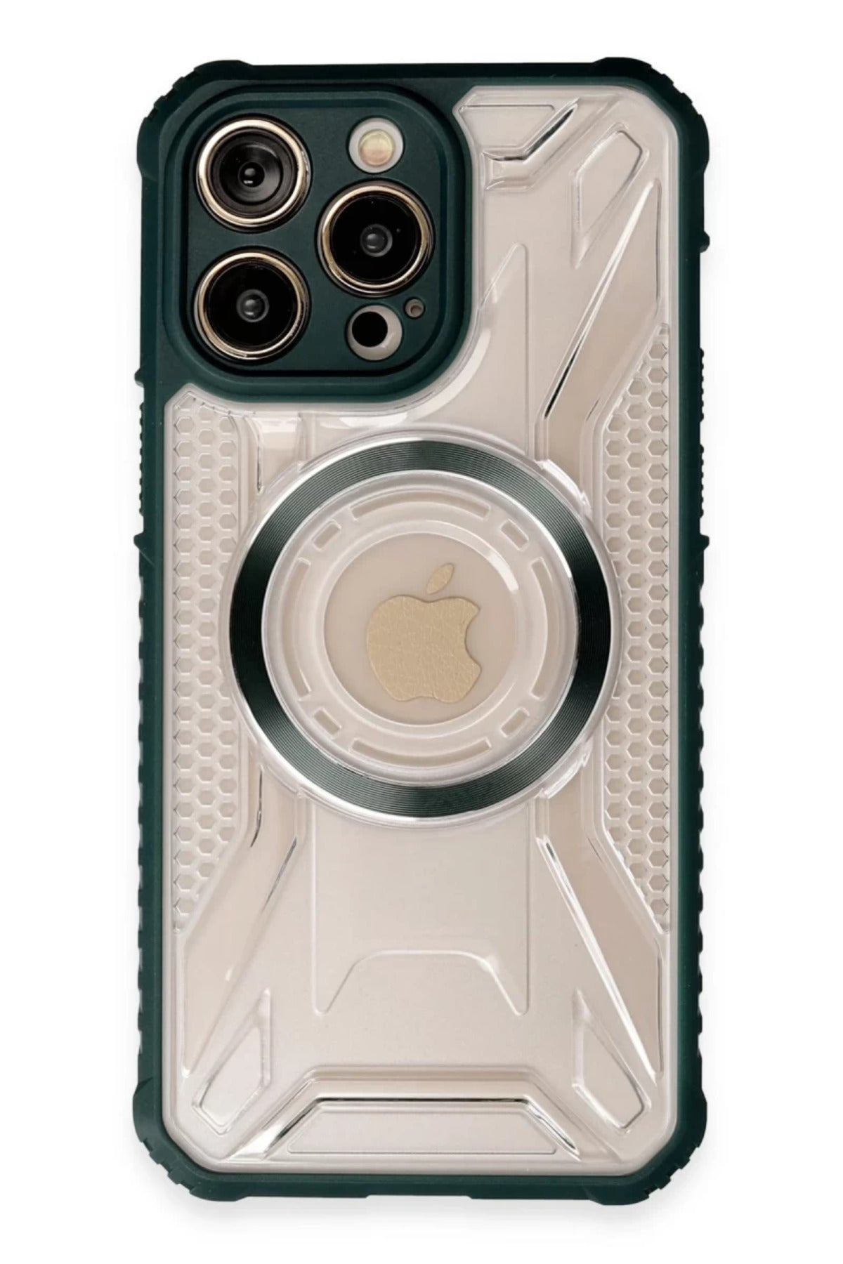 Apple iPhone 14 Pro Max Uyumlu Kılıf Prag Magneticsafe Kapak - Koyu Yeşil