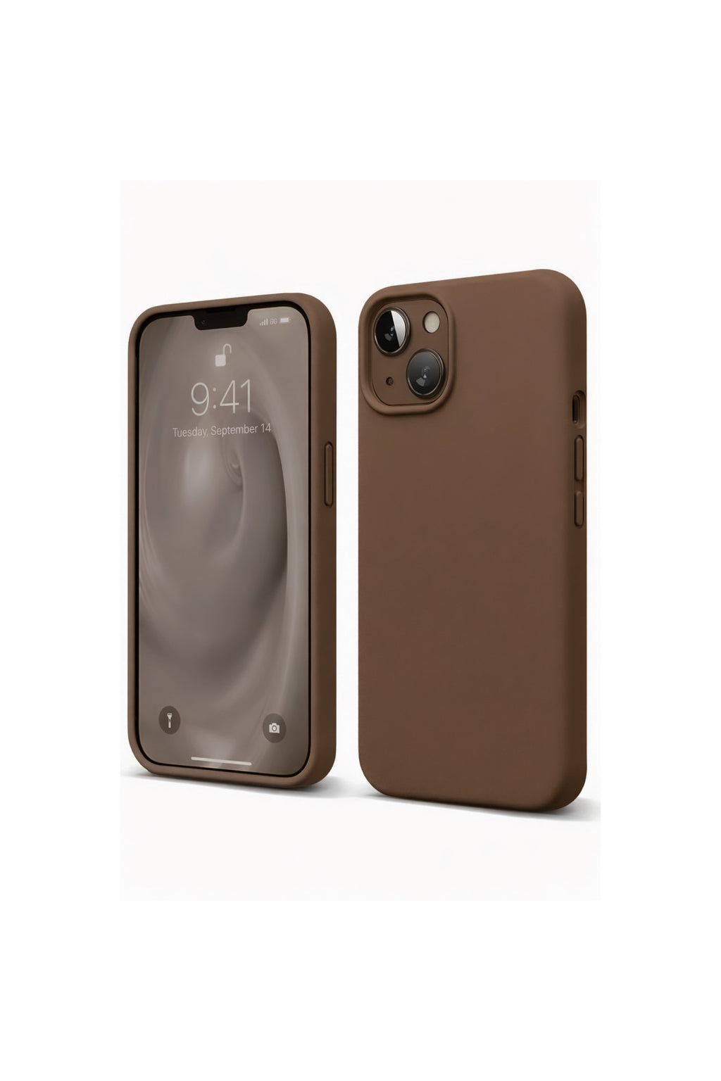 Apple iPhone 14 Uyumlu Kılıf First Silikon - Kahverengi