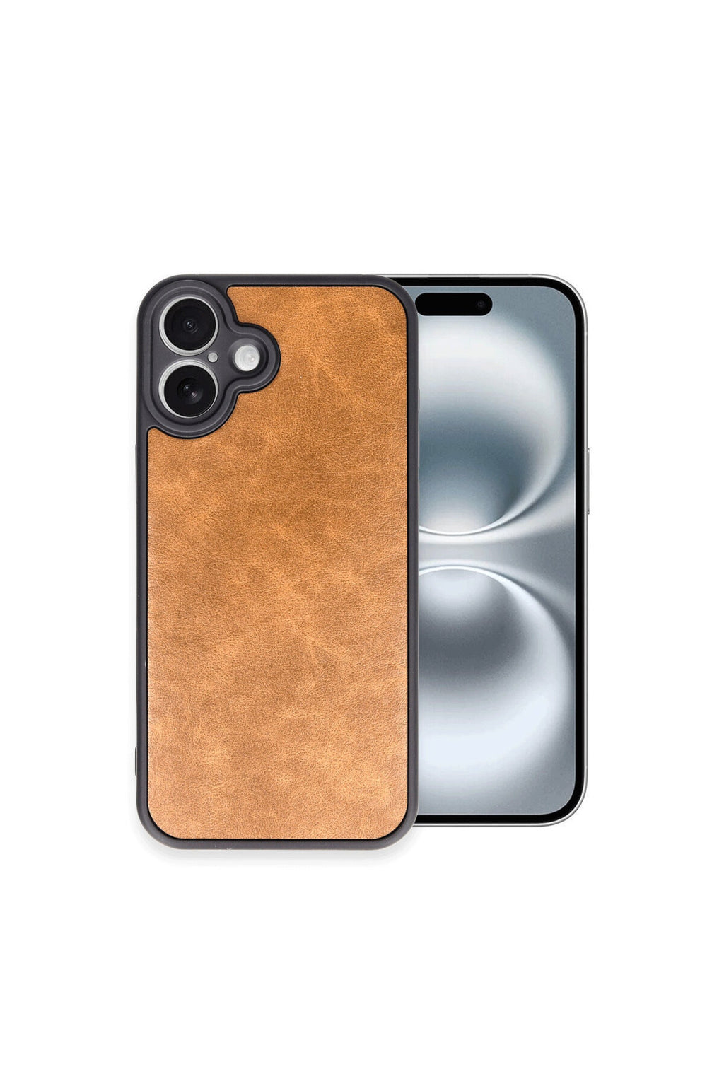 Apple iPhone 16 Plus Uyumlu Kılıf Aras Deri Kapak - Taba