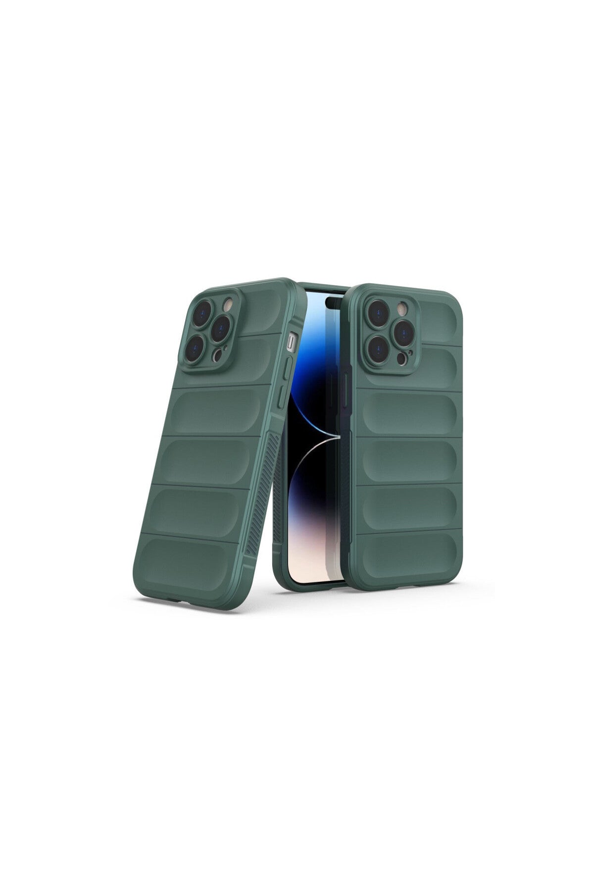 Apple iPhone 14 Pro Uyumlu Kılıf Optimum Silikon - Koyu Yeşil