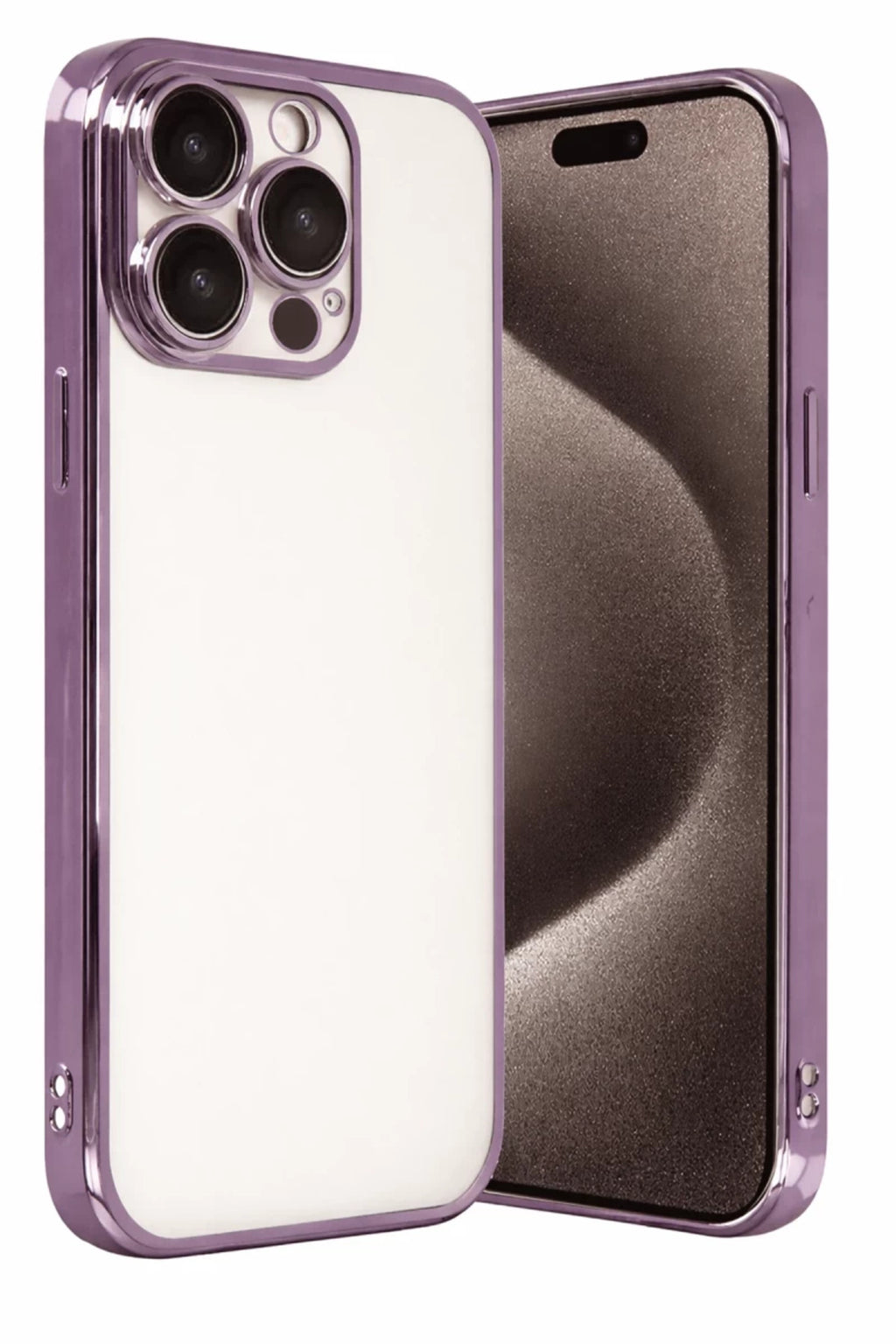 Apple iPhone 15 Pro Max Uyumlu Lensli Silikon - Mor