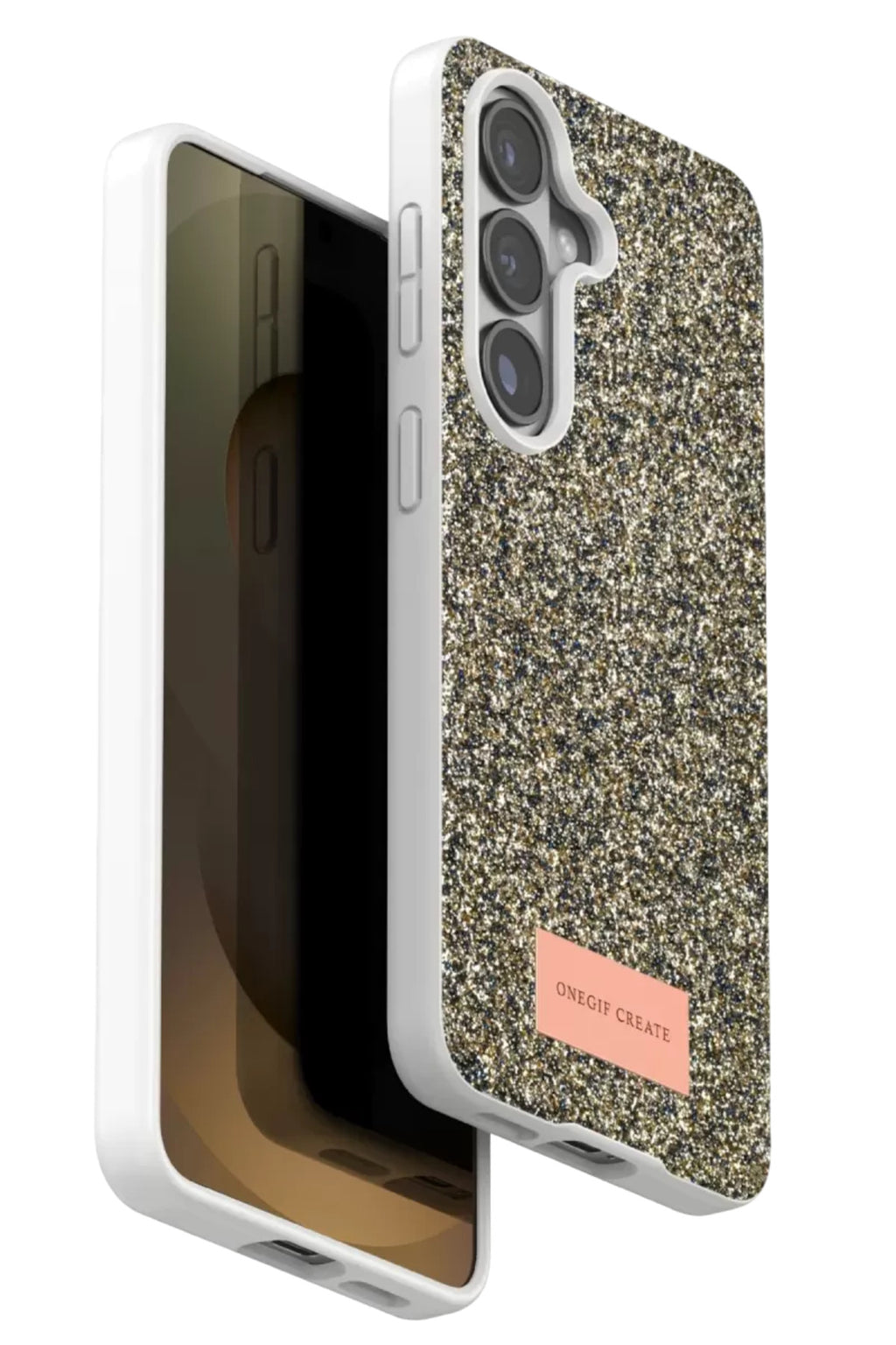Onegif Samsung Galaxy S26 Plus Uyumlu Bright Simli Kapak - Gold