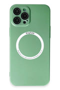 Apple iPhone 12 Pro Uyumlu Kılıf Jack Magneticsafe Lens Silikon - Yeşil