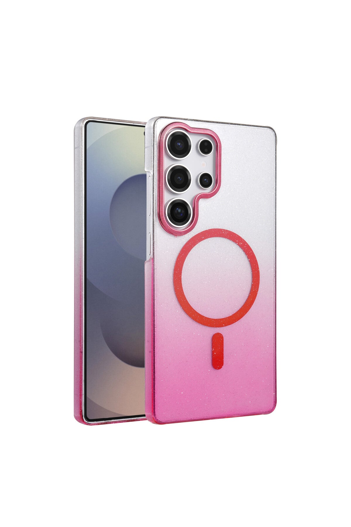 Samsung Galaxy S23 Ultra Uyumlu Glossy Magsafe Kapak - Pembe