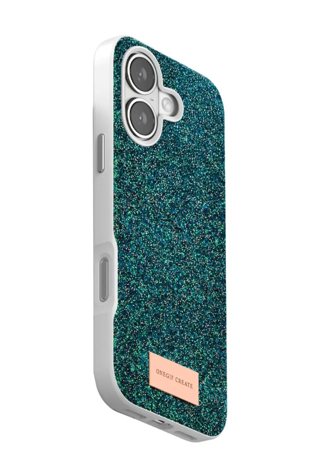 Onegif Apple iPhone 17 Uyumlu Bright Simli Kapak - Koyu Yeşil