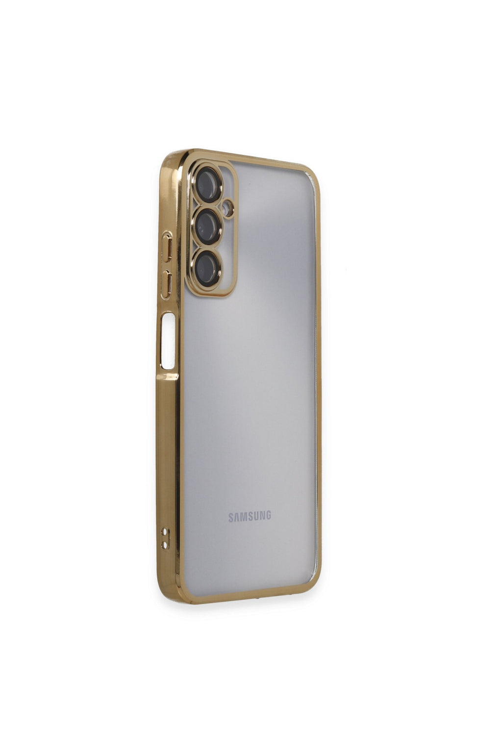 Samsung Galaxy A05S Uyumlu Kılıf Lensli Silikon - Gold