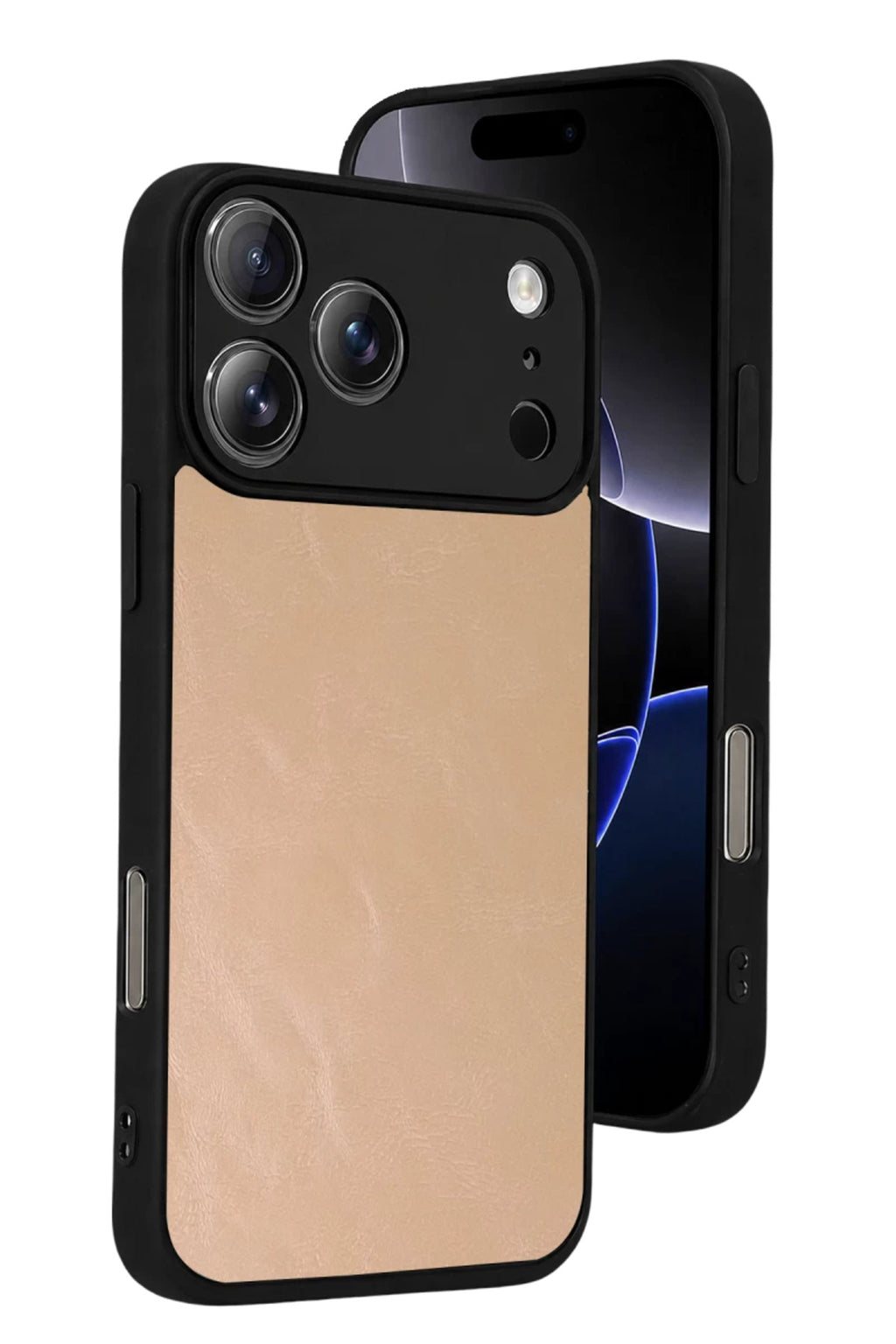 Apple iPhone 17 Pro Uyumlu Aras Deri Kapak - Pudra