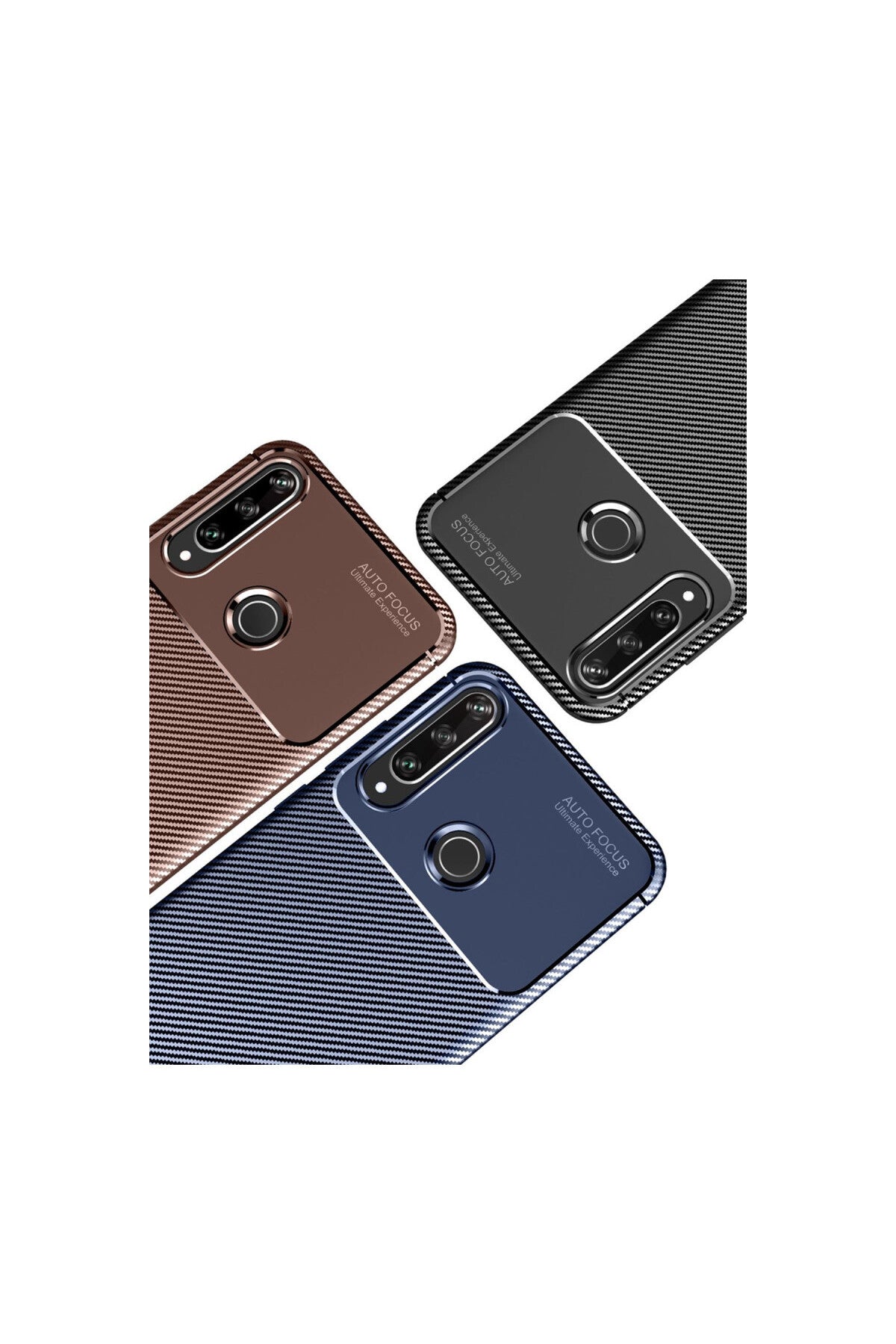 Huawei Y6P Uyumlu Kılıf Auto Focus Karbon Kapak - Lacivert