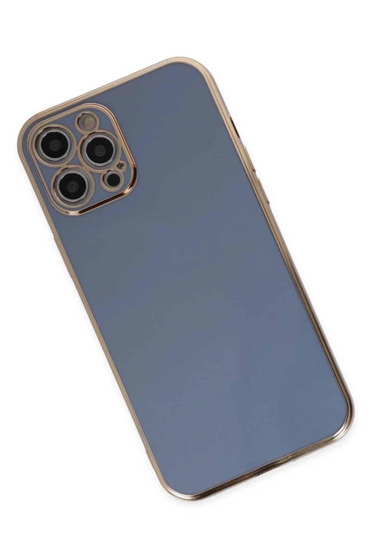 Apple iPhone 12 Pro Max Uyumlu Kılıf Volet Silikon - Mavi