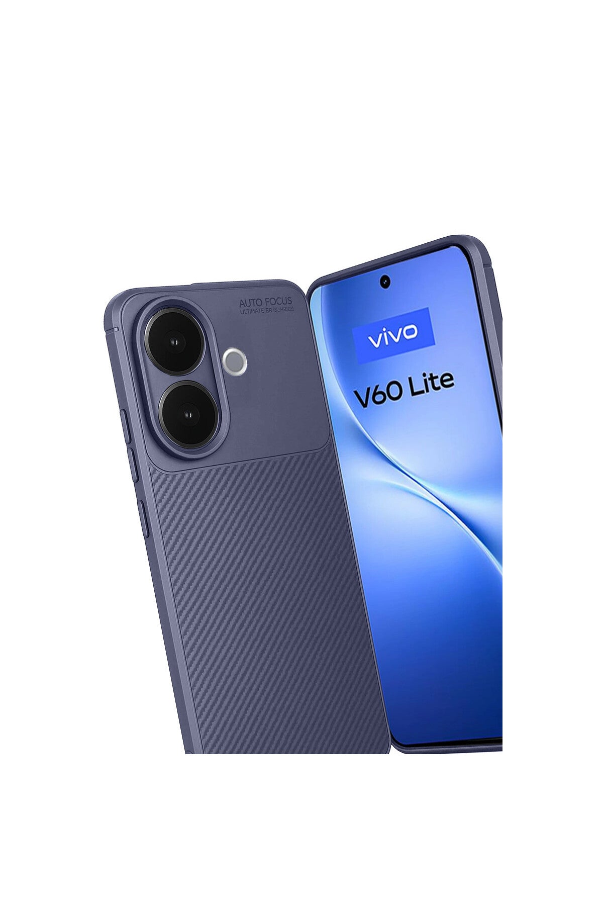 Vivo V60 Lite Uyumlu Auto Focus Karbon Kapak - Lacivert
