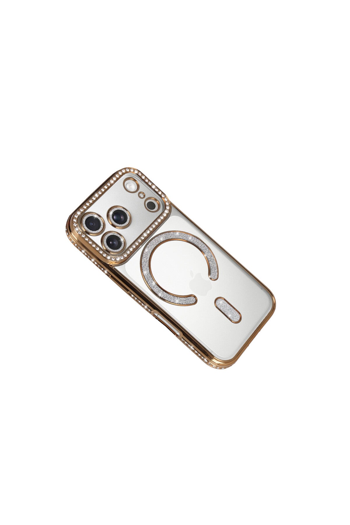 Apple iPhone 17 Pro Max Uyumlu Joke Simli Magneticsafe Kılıf - Gold