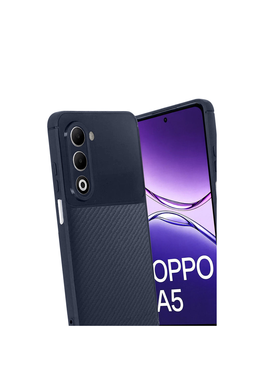 Oppo A5 4G Uyumlu Auto Focus Karbon Kapak - Lacivert