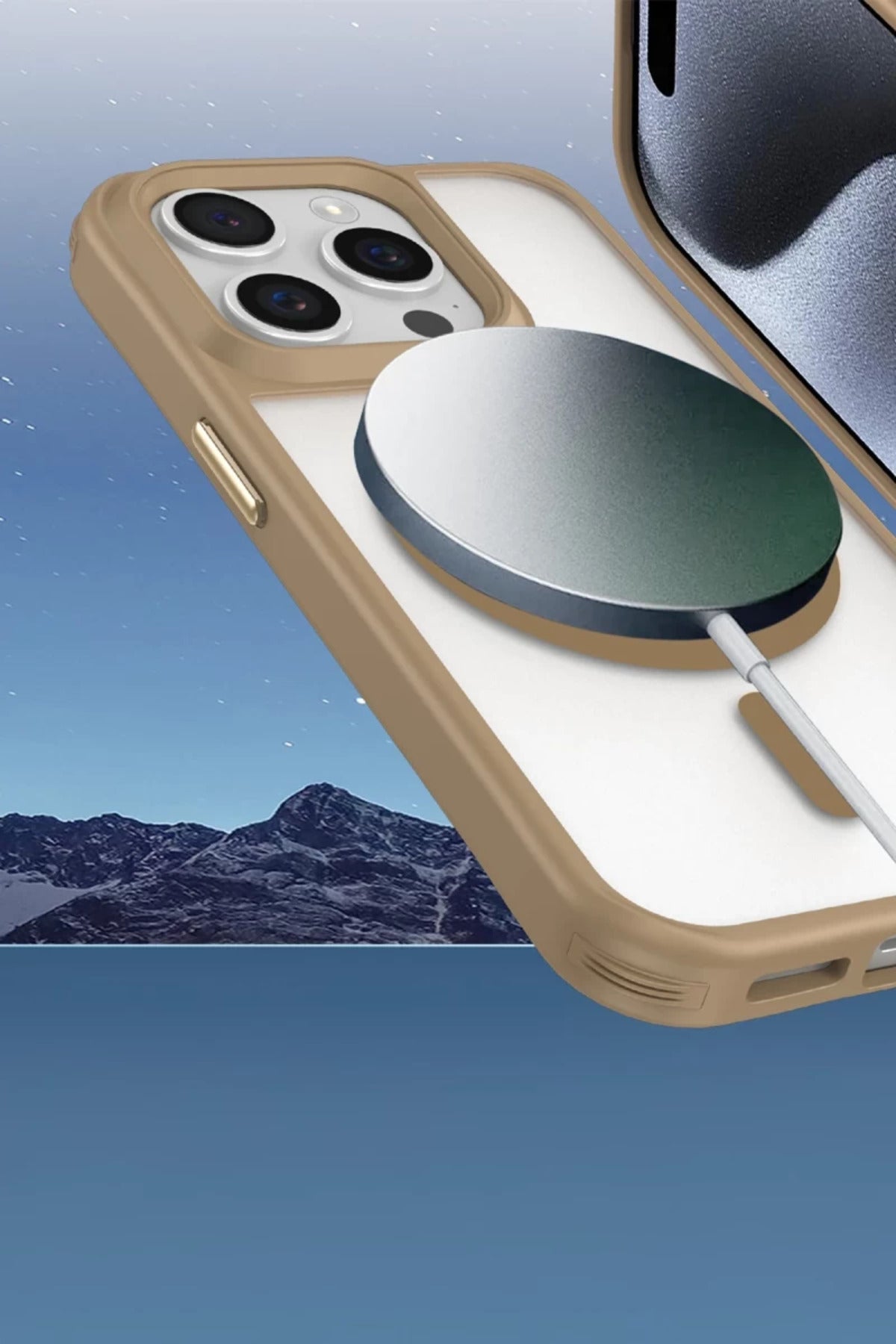 Apple iPhone 14 Pro Max Uyumlu Kılıf Enka Magsafe Silikon Kılıf - Desert