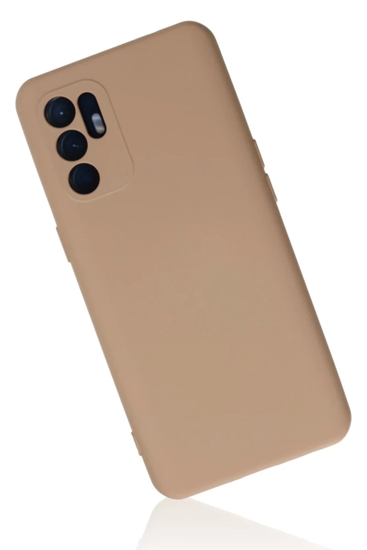 Oppo Reno 6 Uyumlu Kılıf Nano içi Kadife Silikon - Pudra
