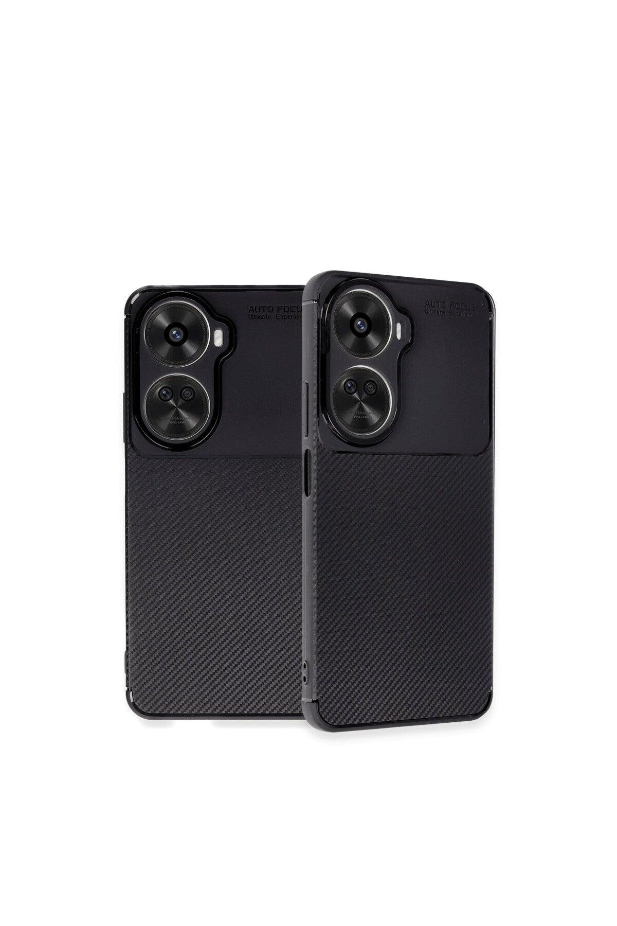 Huawei Nova 12 SE Uyumlu Kılıf Auto Focus Karbon Kapak - Siyah