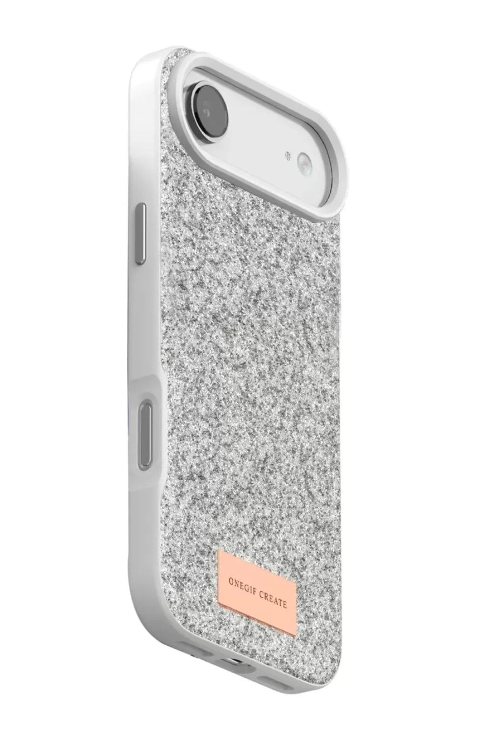 Onegif Apple iPhone 17 Air Uyumlu Bright Simli Kapak - Beyaz