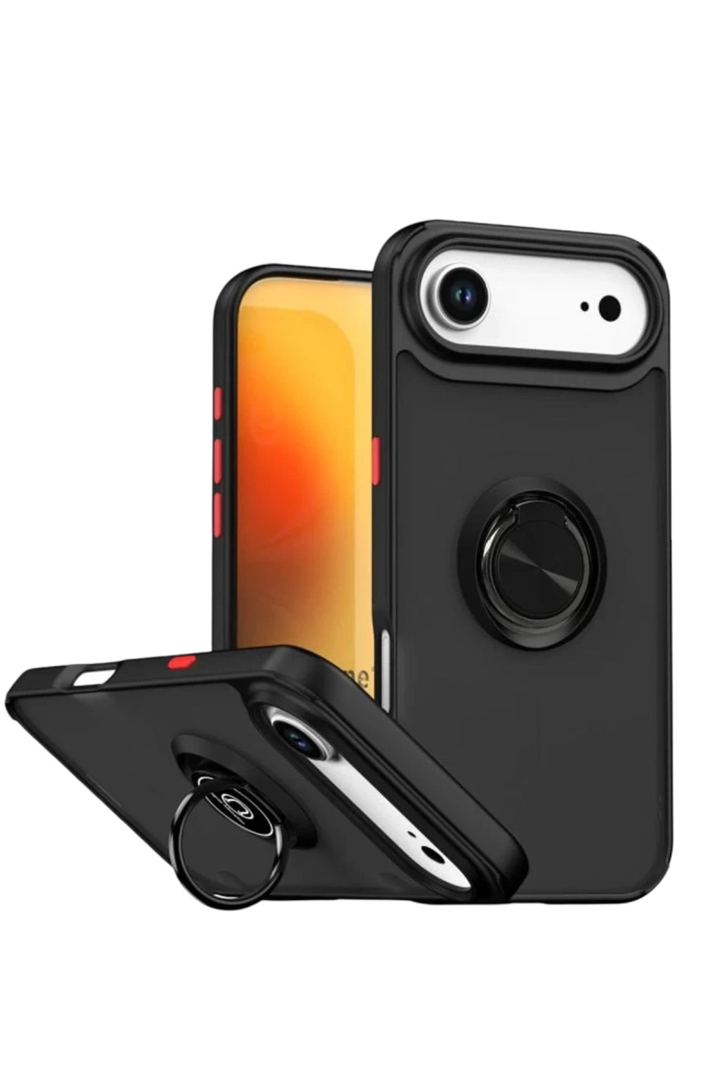 Apple iPhone 17 Air Uyumlu Montreal Yüzüklü Silikon Kapak - Siyah