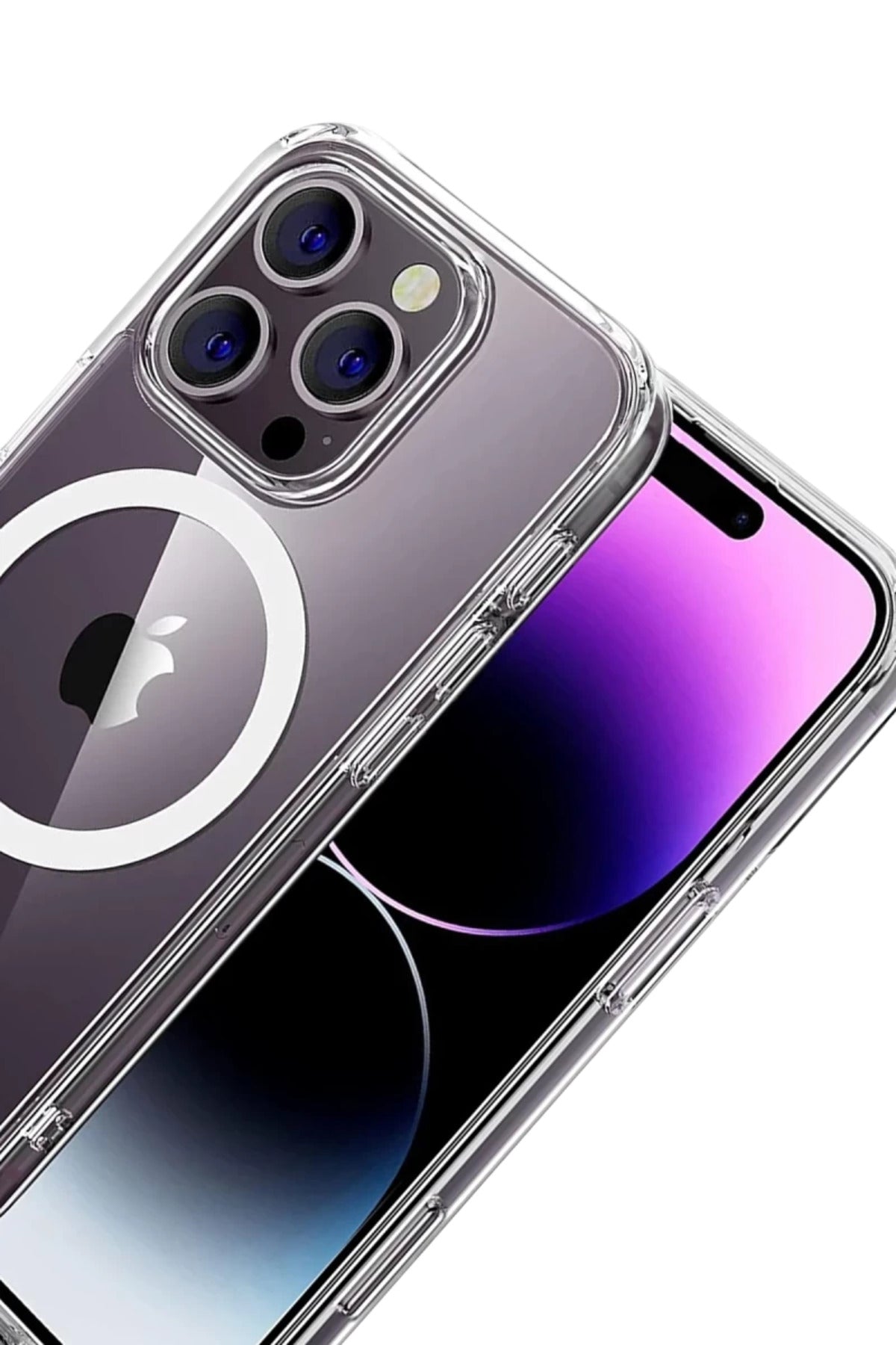 Apple iPhone 16 Pro Max Uyumlu Combo Sert Şeffaf Magsafe Kapak - Şeffaf