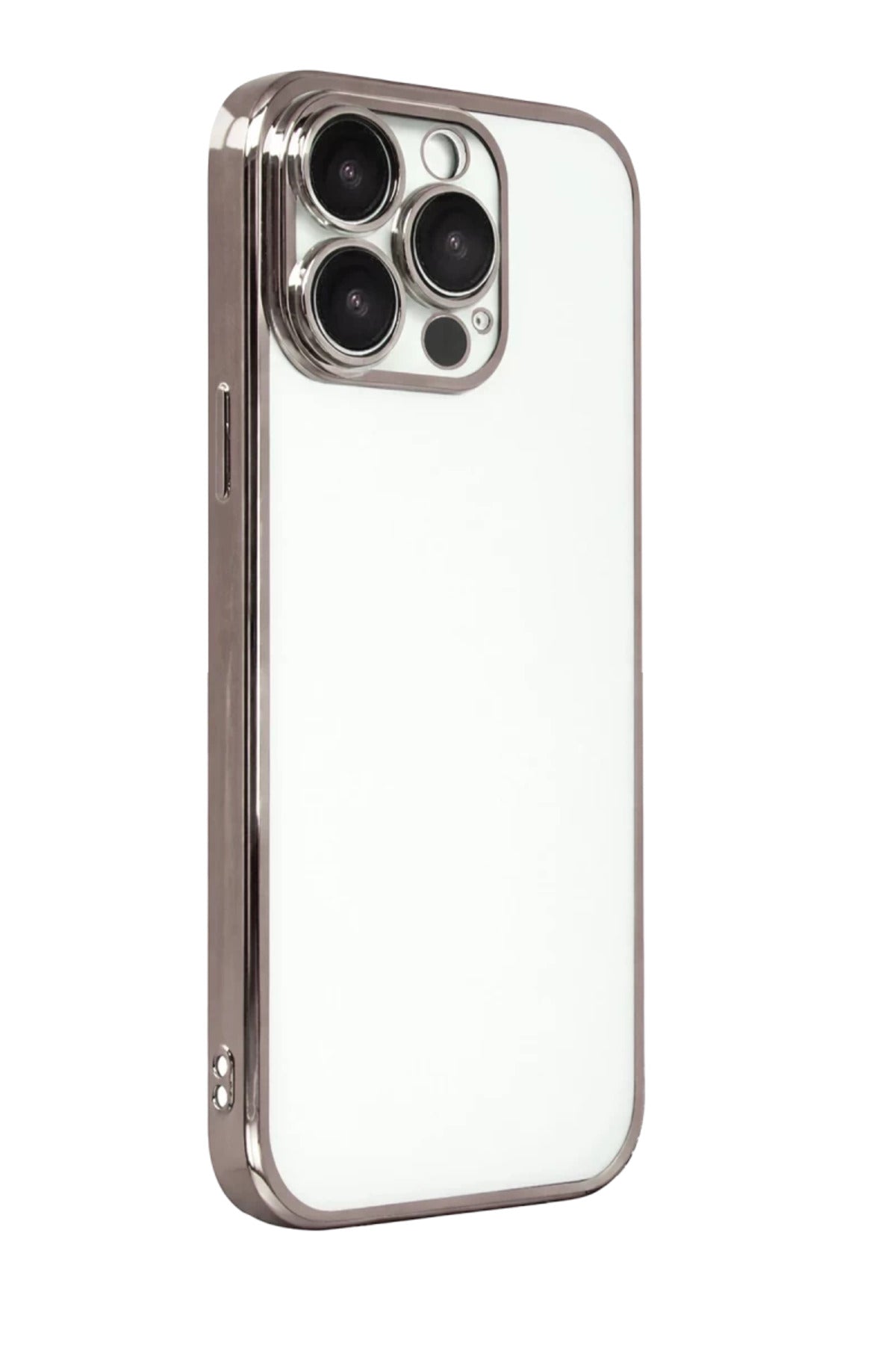 Apple iPhone 15 Pro Max Uyumlu Lensli Silikon - Titan Gri