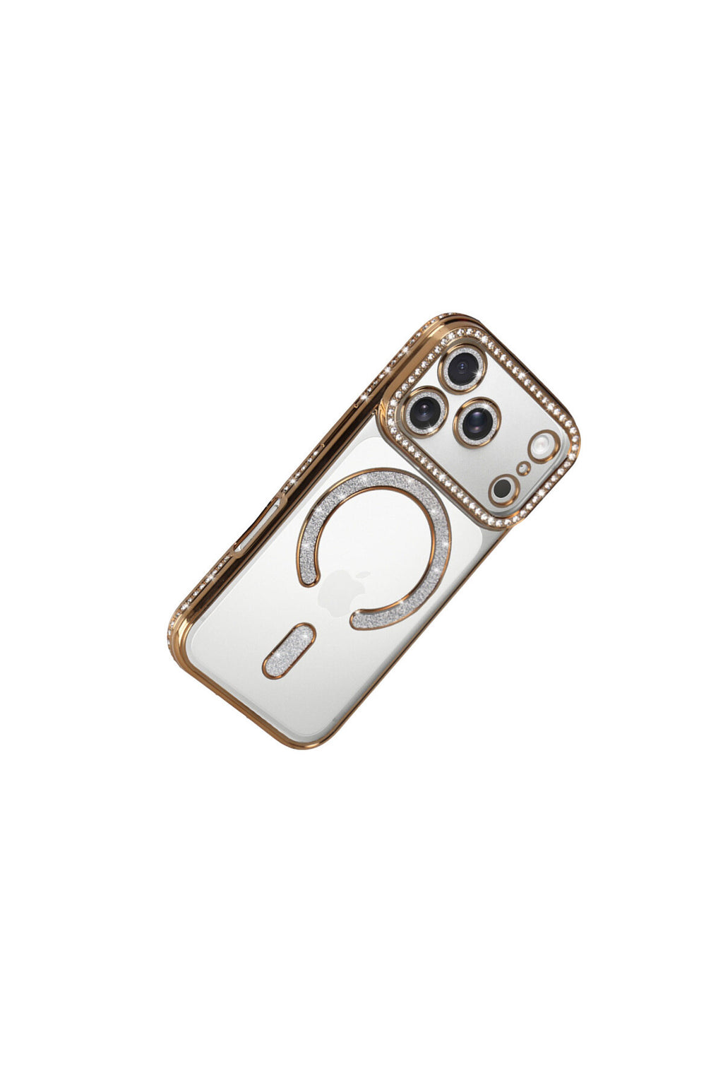 Apple iPhone 17 Pro Max Uyumlu Joke Simli Magneticsafe Kılıf - Gold