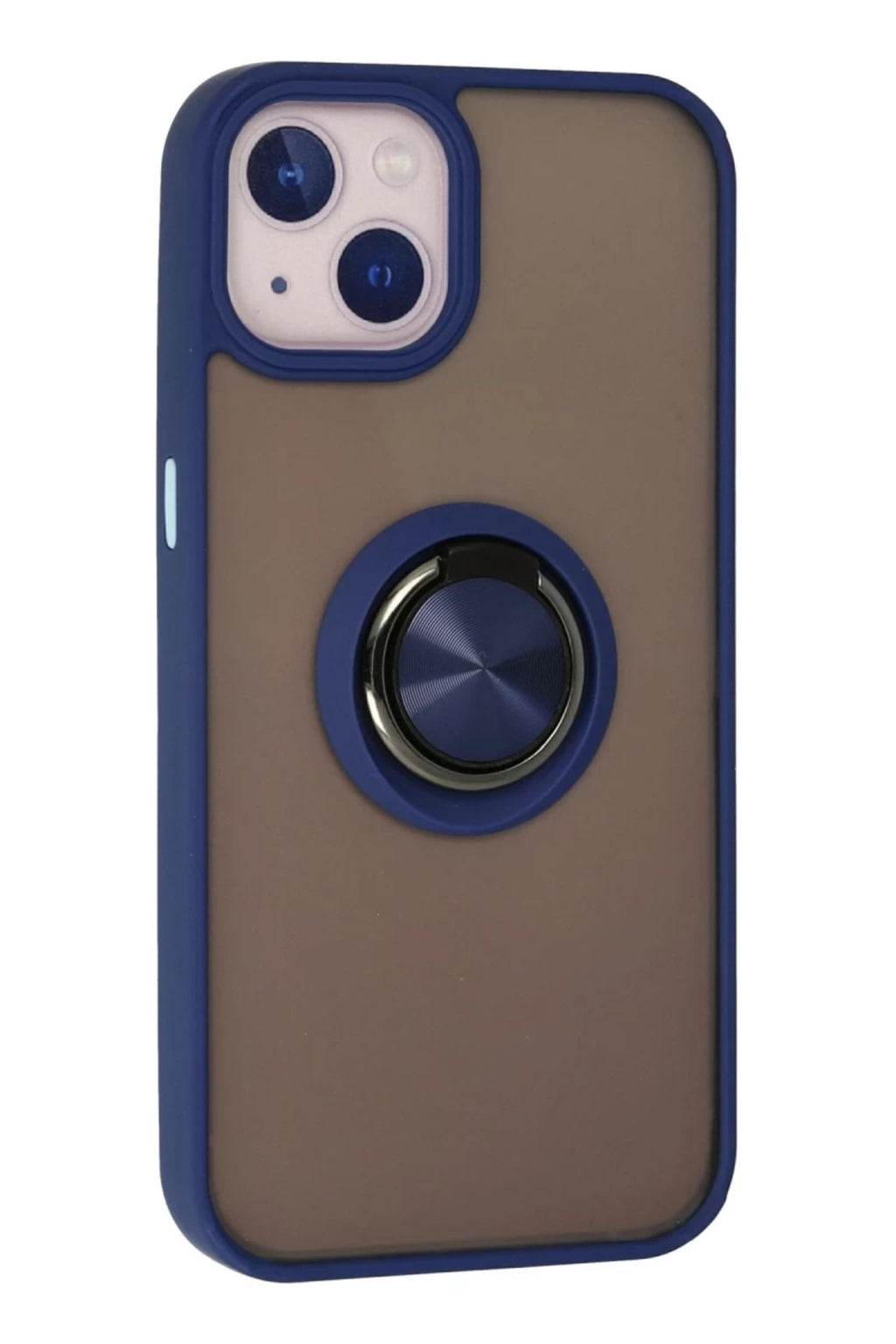 Apple iPhone 13 Uyumlu Kılıf Montreal Yüzüklü Silikon Kapak - Lacivert
