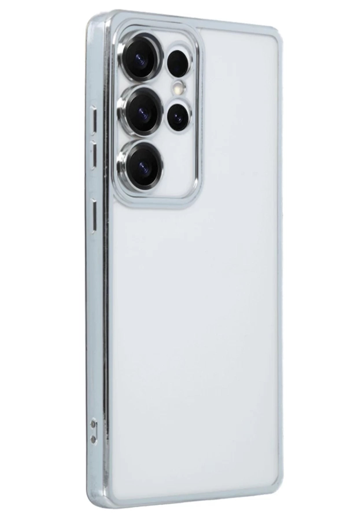 Samsung Galaxy S25 Ultra Uyumlu Kılıf Lensli Silikon - Gümüş