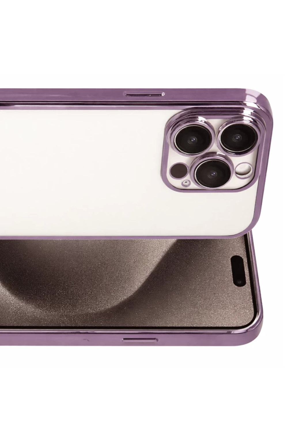 Apple iPhone 15 Pro Max Uyumlu Lensli Silikon - Mor