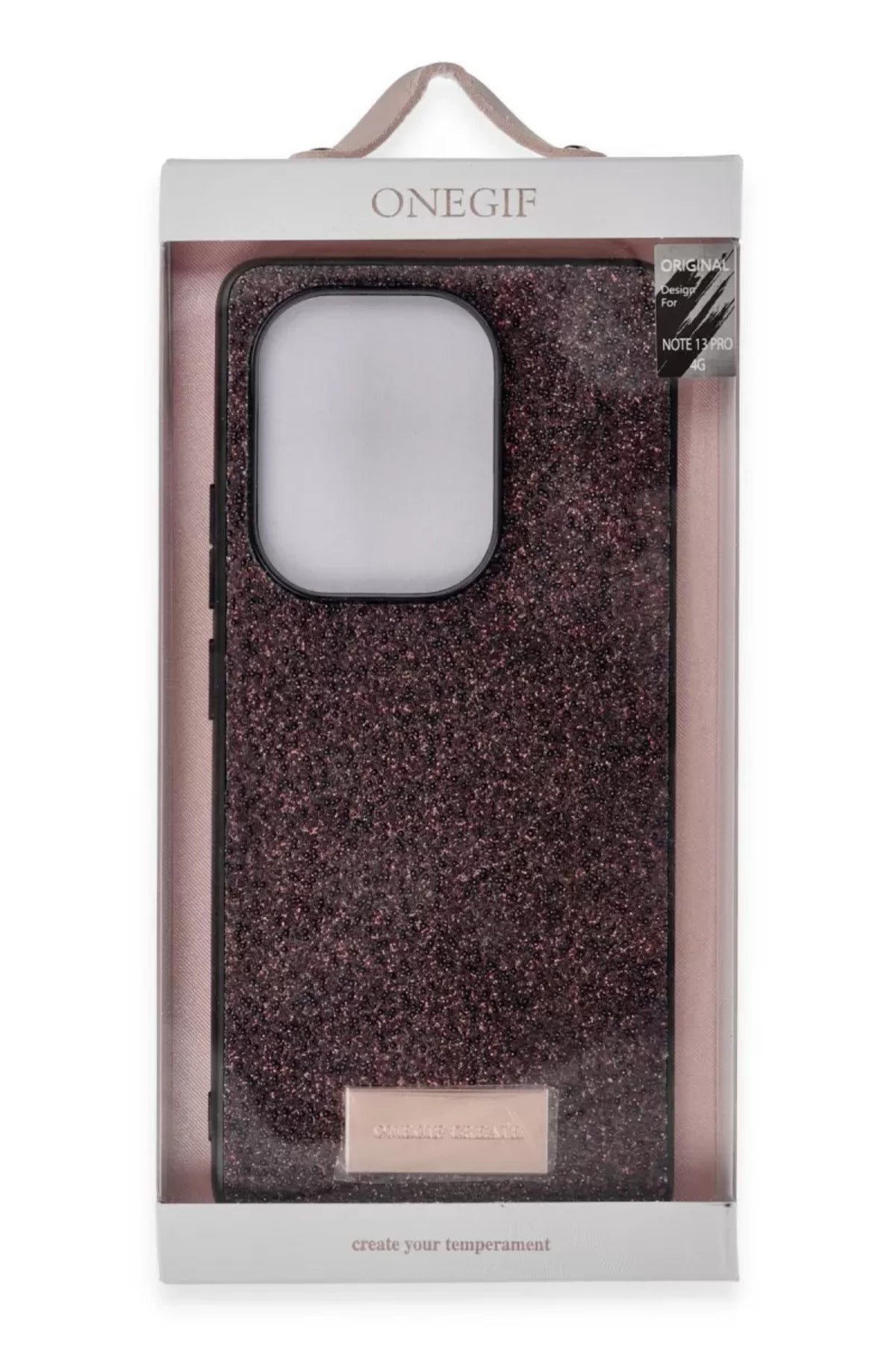 Onegif Xiaomi Redmi Note 13 Pro 4G Uyumlu Bright Simli Kapak - Derin Mor