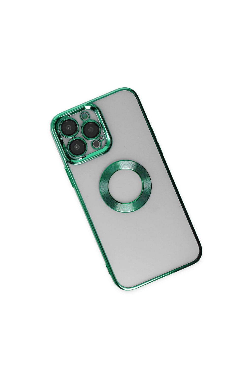 Apple iPhone 14 Pro Uyumlu Kılıf Slot Silikon - Köknar Yeşili