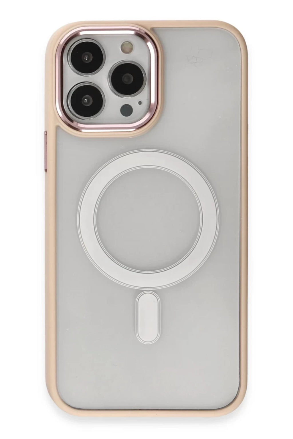 Apple iPhone 15 Pro Max Uyumlu Kılıf Room Magneticsafe Silikon - Pudra