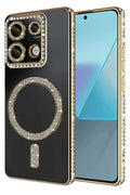 Xiaomi Redmi 13C Uyumlu Joke Simli Magneticsafe Kılıf - Gold