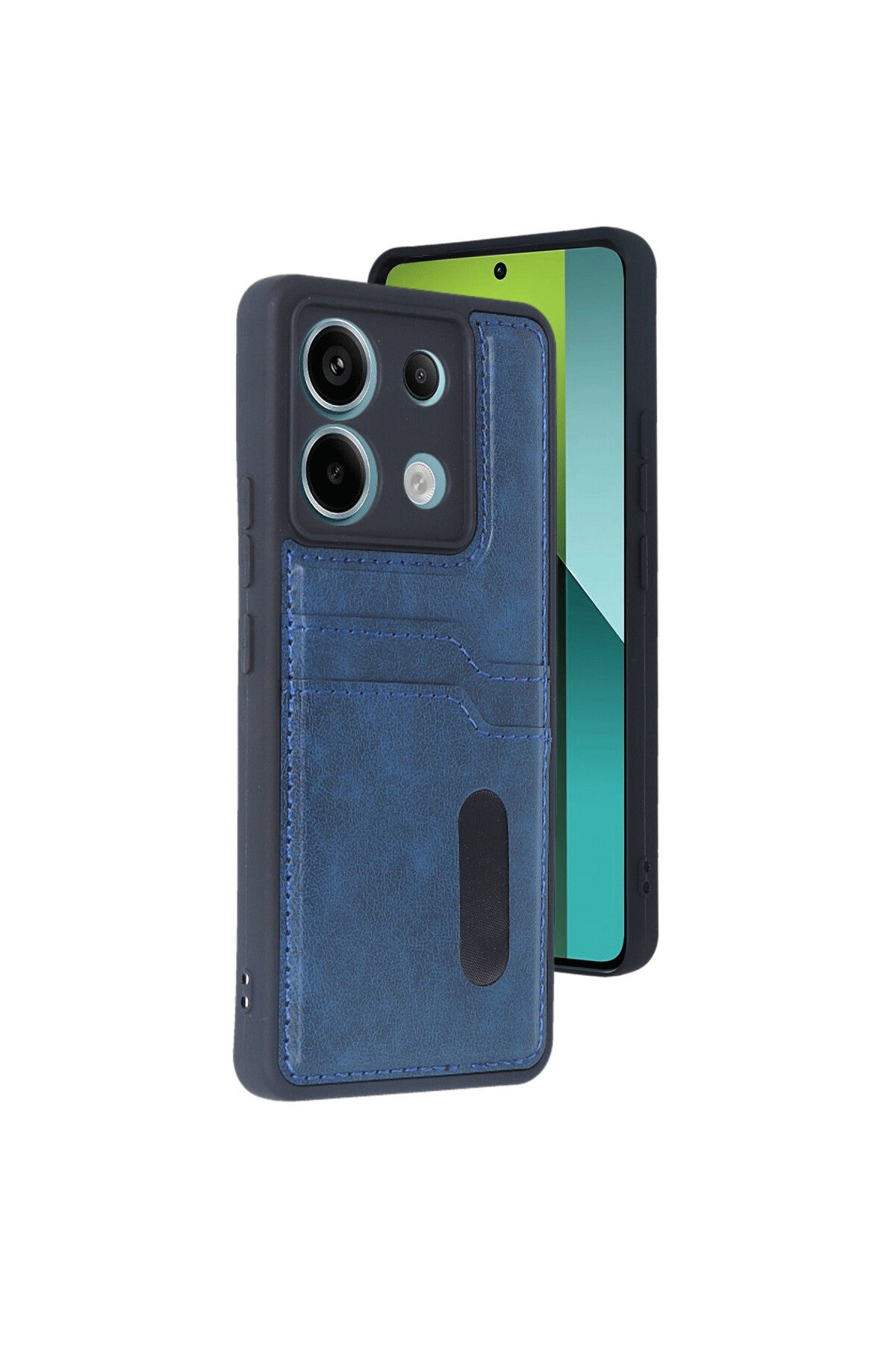 Xiaomi Redmi Note 13 Pro 5G Uyumlu Kılıf Sara Kartvizitli Deri Kılıf - Lacivert