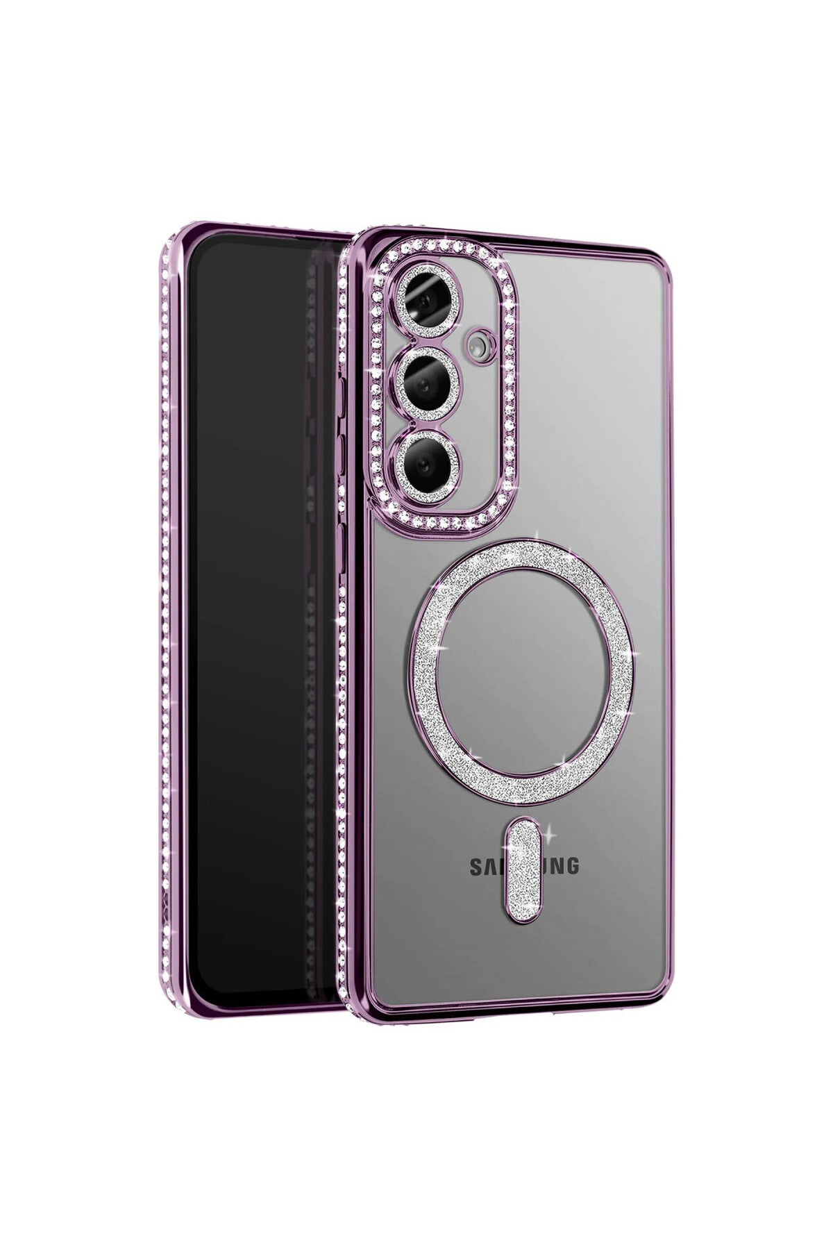 Samsung Galaxy S26 Plus Uyumlu Joke Simli Magneticsafe Kılıf - Derin Mor