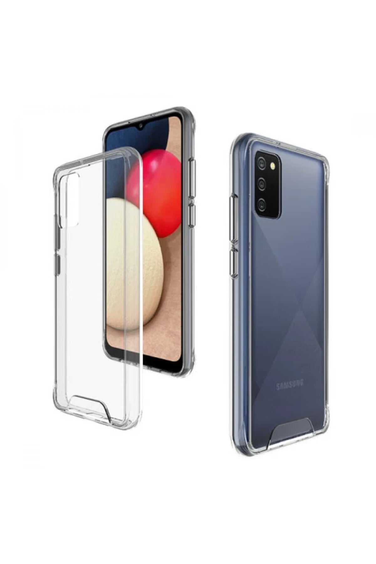 Samsung Galaxy A03S Uyumlu Kılıf Lüx Şeffaf Silikon