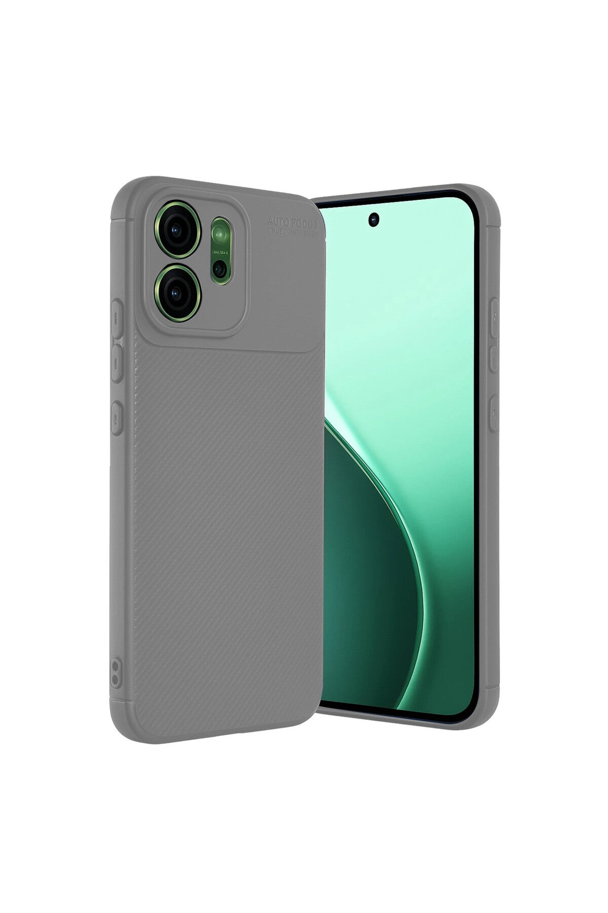 Oppo Reno 14F Uyumlu Auto Focus Karbon Kapak - Gri