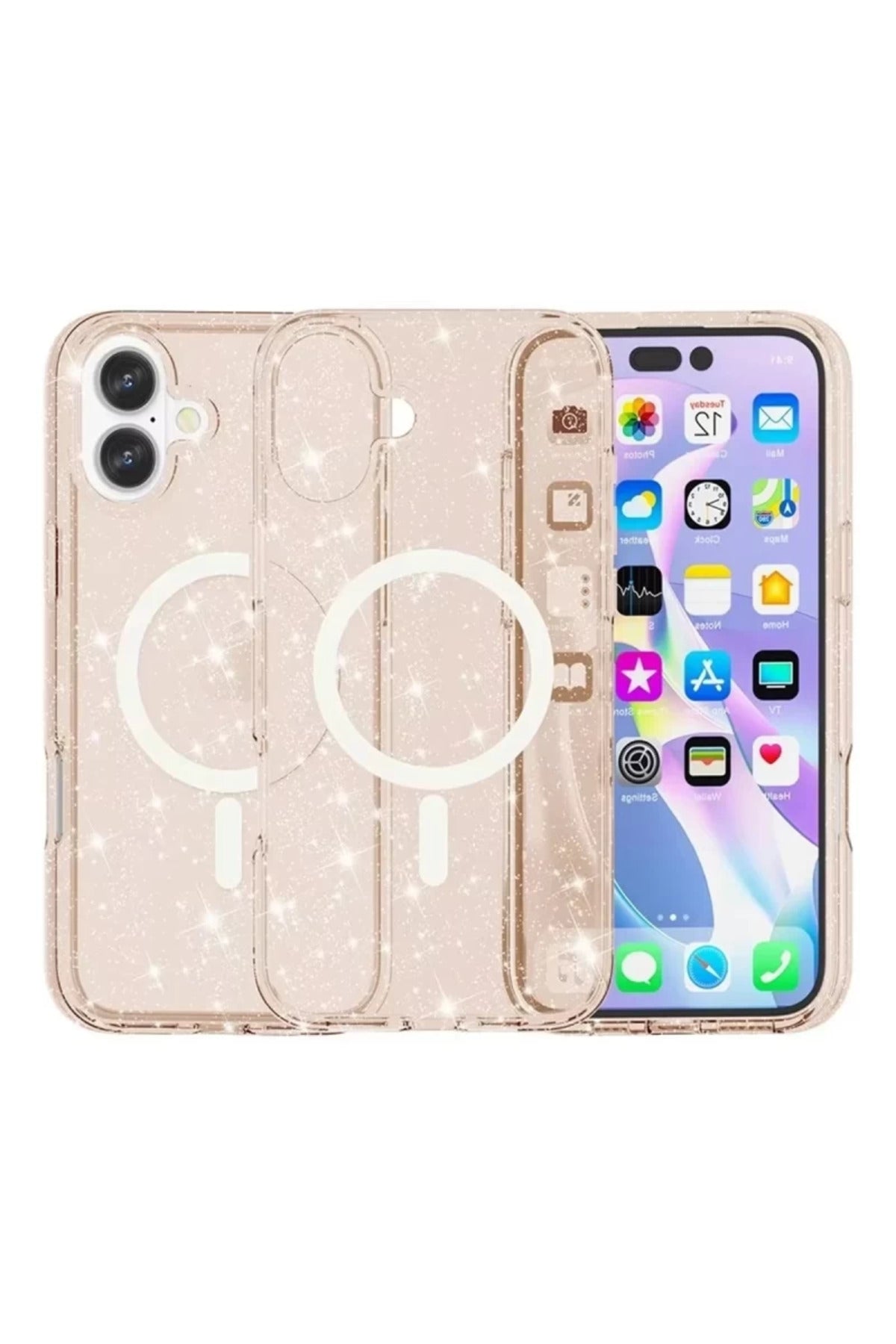 Apple iPhone 16 Plus Uyumlu Kılıf Star Magsafe Kapak - Turuncu