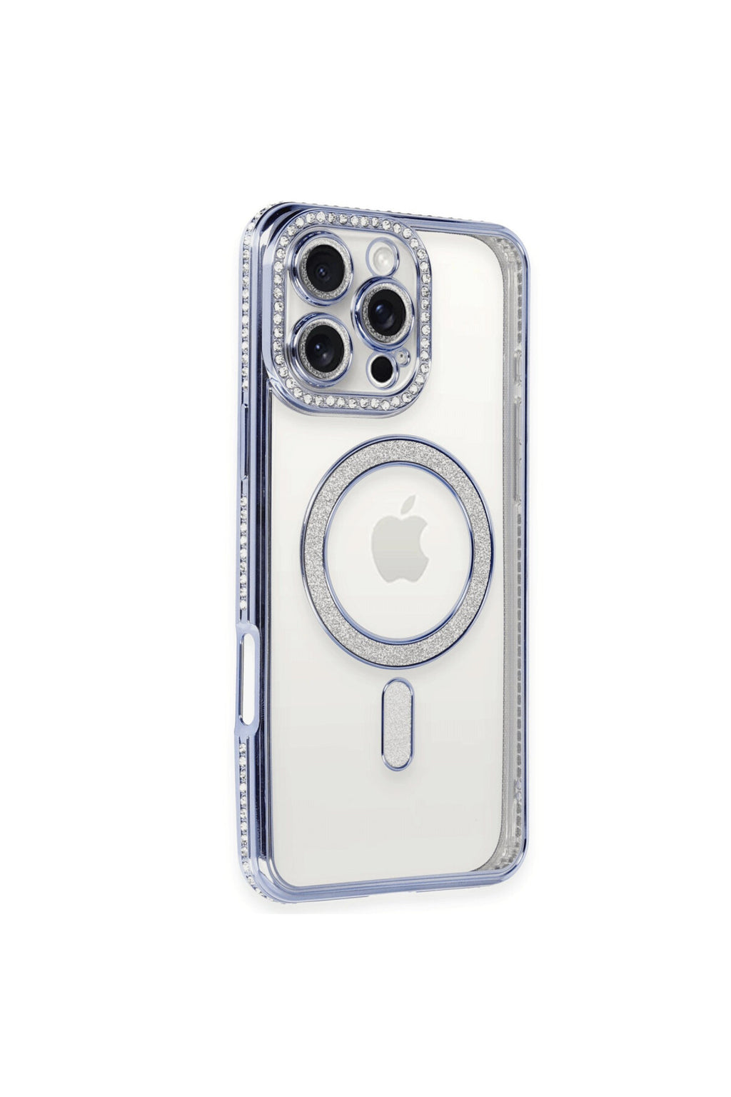 Apple iPhone 16 Pro Uyumlu Kılıf Joke Simli Magneticsafe Kılıf - Mavi