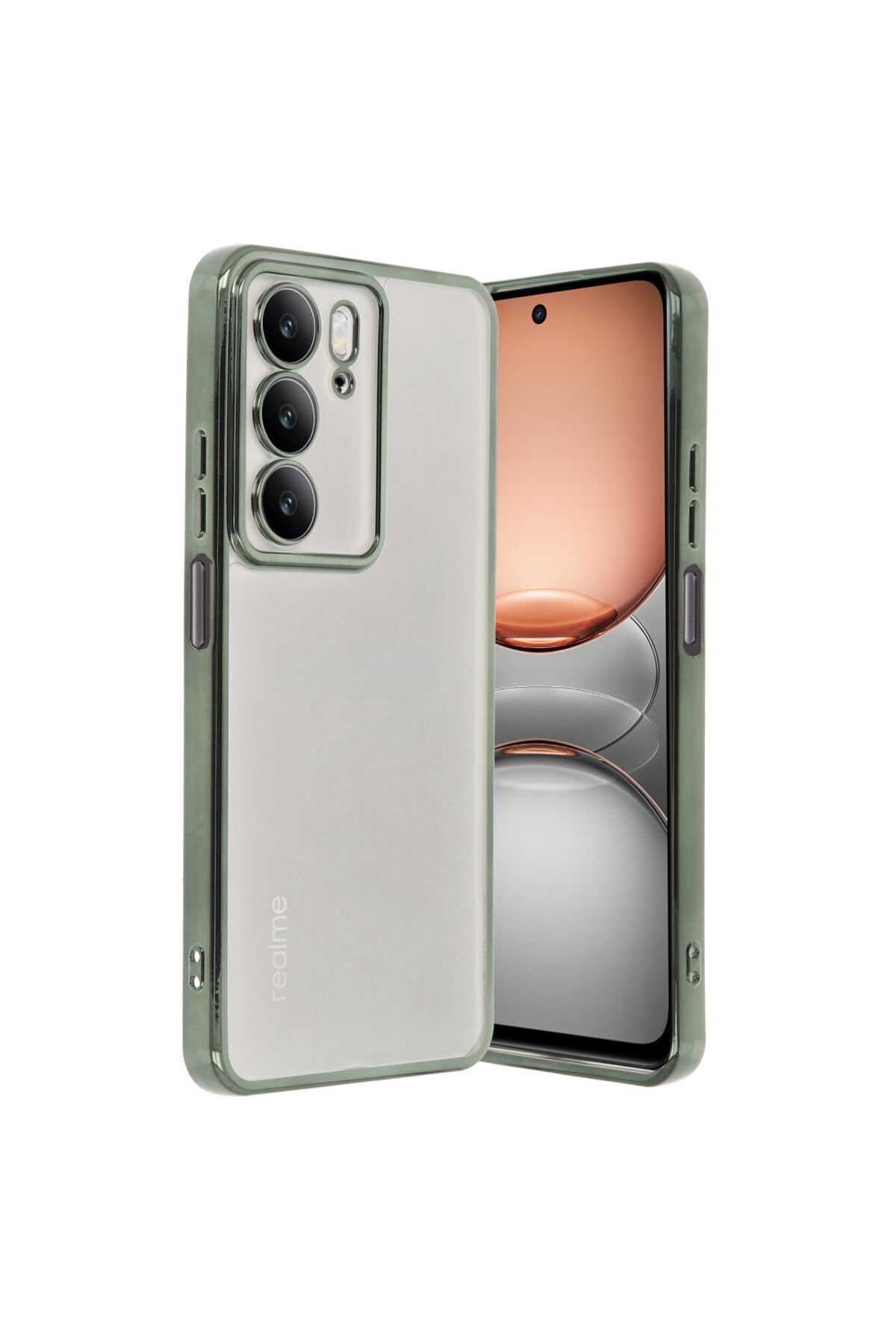 Realme C75 4G Uyumlu Kılıf Lensli Silikon - Yeşil