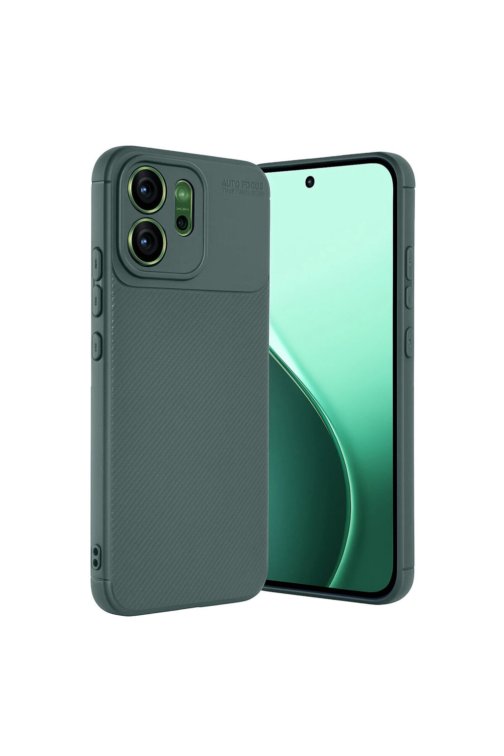 Oppo Reno 14F Uyumlu Auto Focus Karbon Kapak - Koyu Yeşil