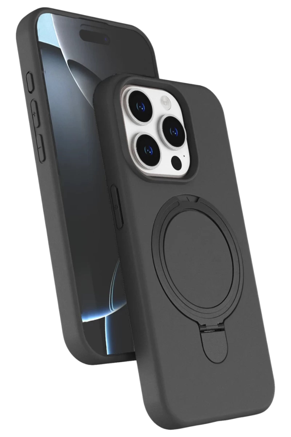 Apple iPhone 14 Pro Max Uyumlu Regal Magsafe Standlı Kapak - Titan Gri