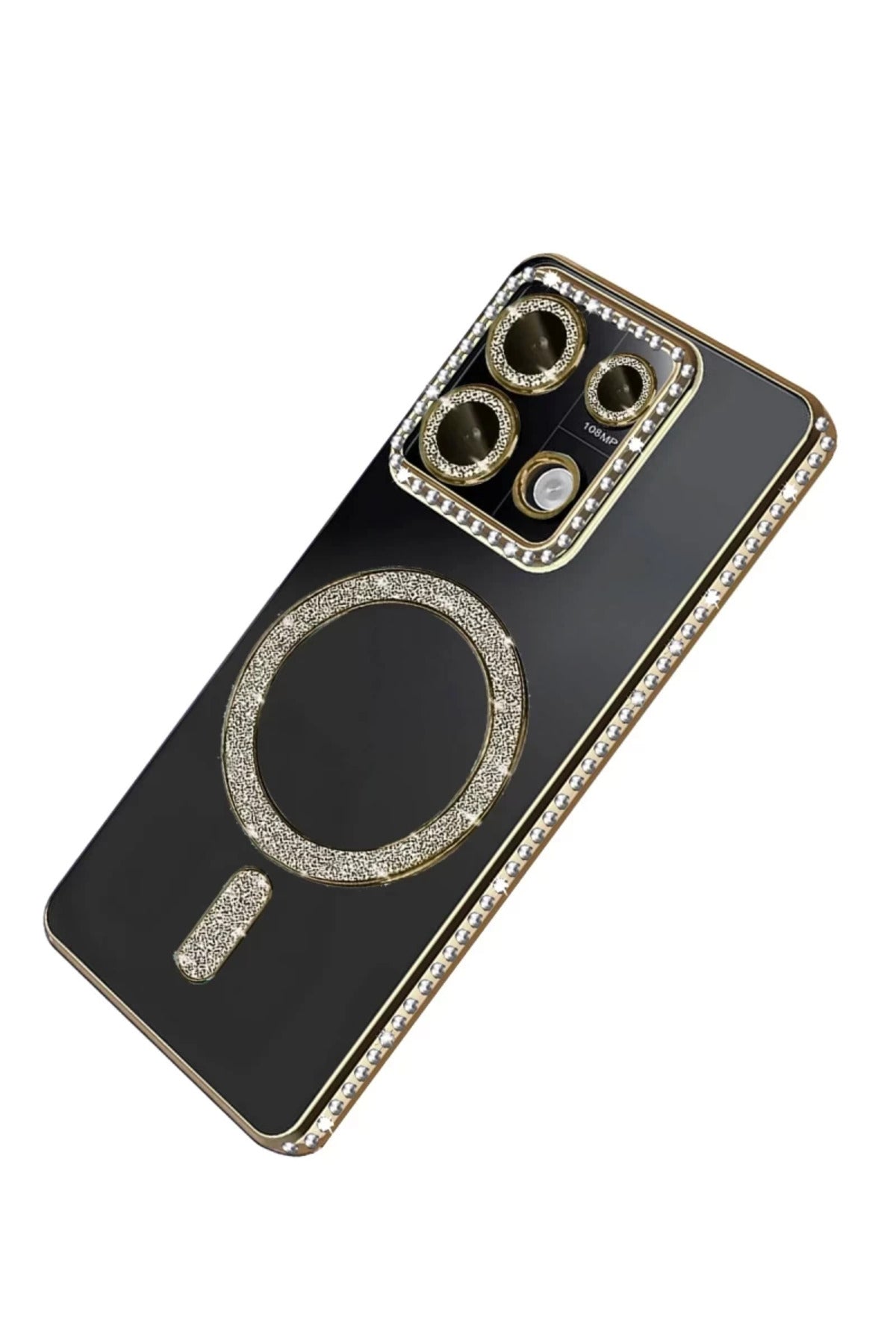 Xiaomi Redmi 13C Uyumlu Joke Simli Magneticsafe Kılıf - Gold
