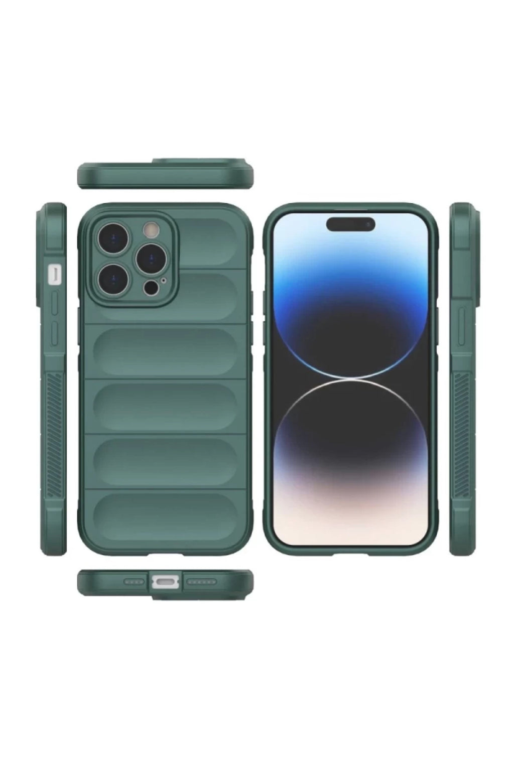 Apple iPhone 16 Pro Max Uyumlu Kılıf Optimum Silikon - Koyu Yeşil