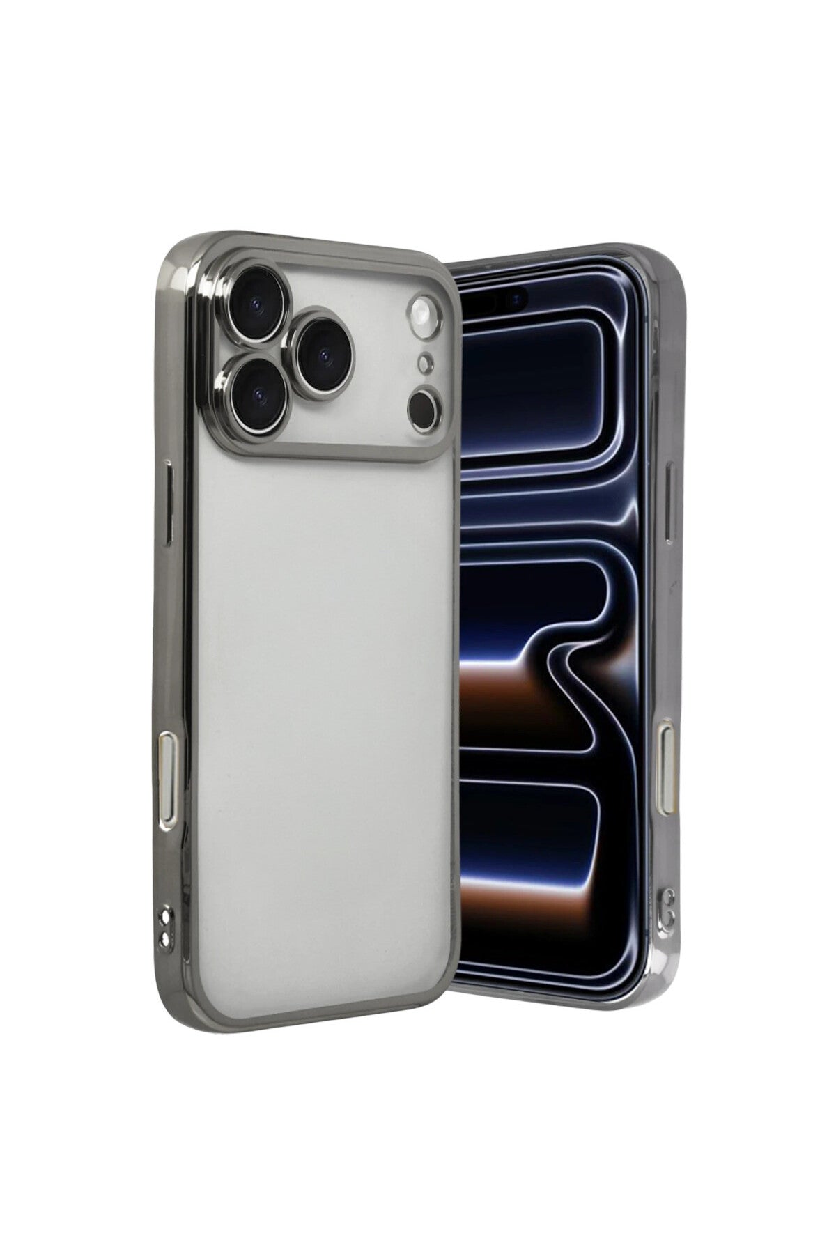Apple iPhone 17 Pro Uyumlu Lensli Silikon - Titan Gri