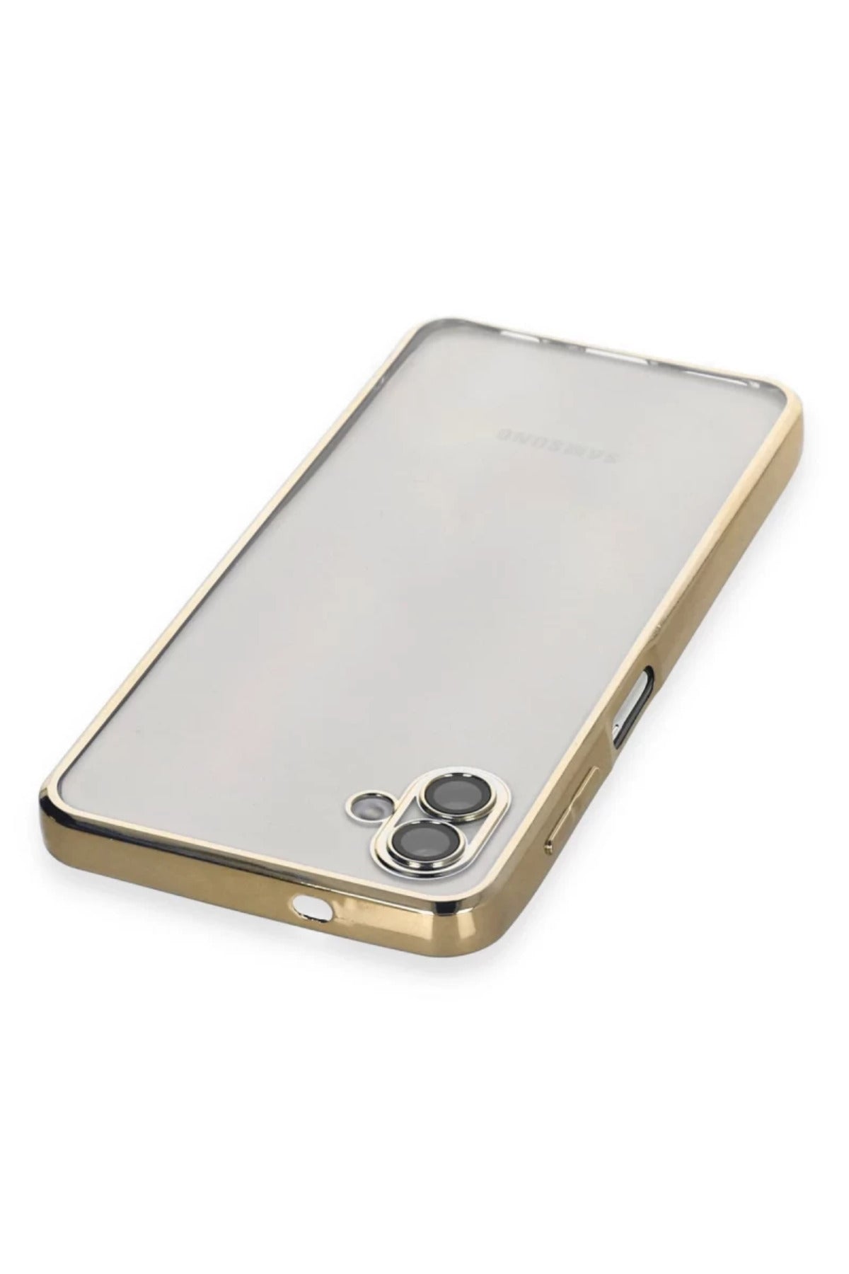 Samsung Galaxy A04 Uyumlu Kılıf Lensli Silikon - Gold