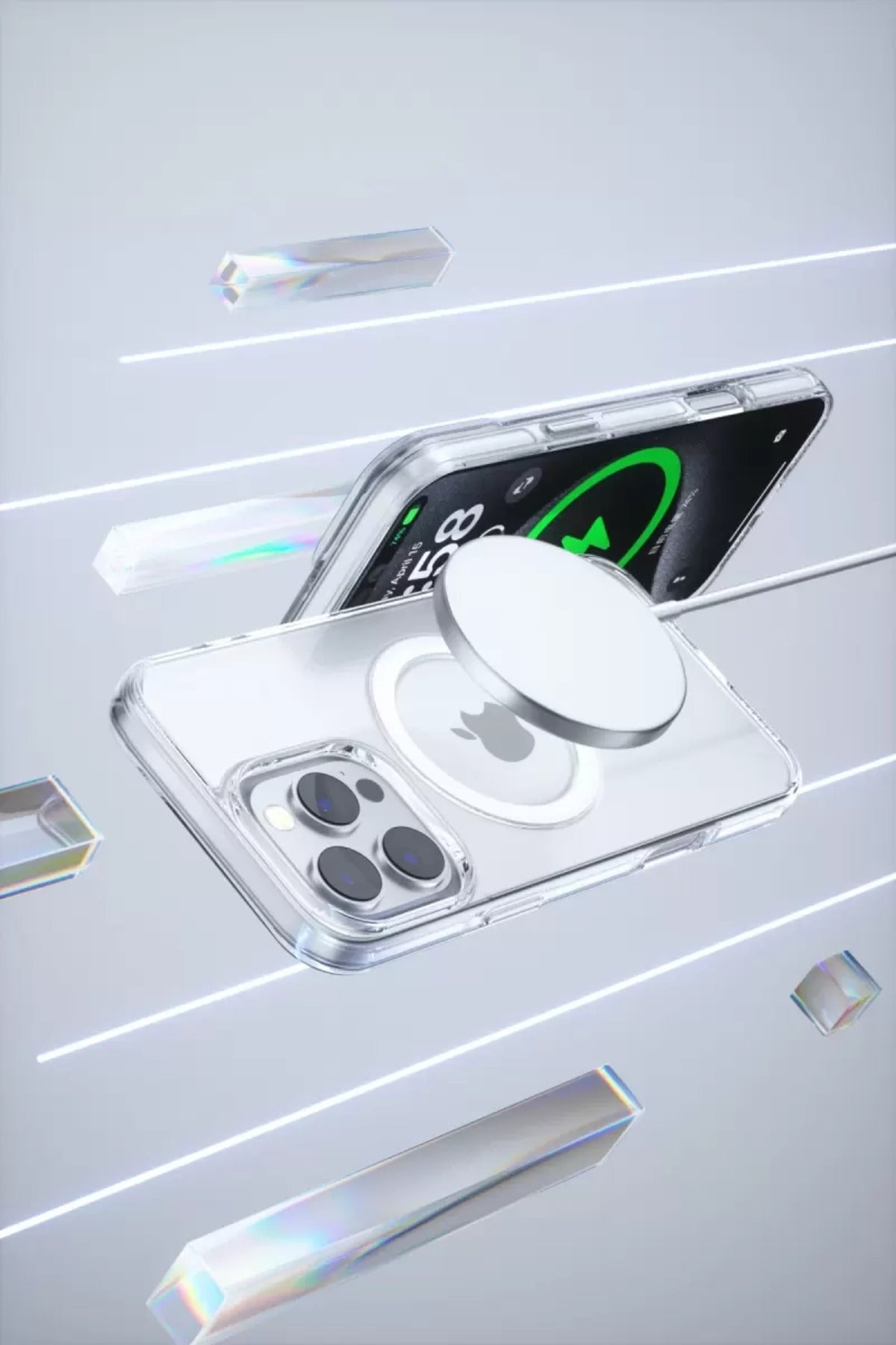 Joko Apple iPhone 16 Pro Uyumlu Gleam PC Sert Magsafe Kılıf - Şeffaf