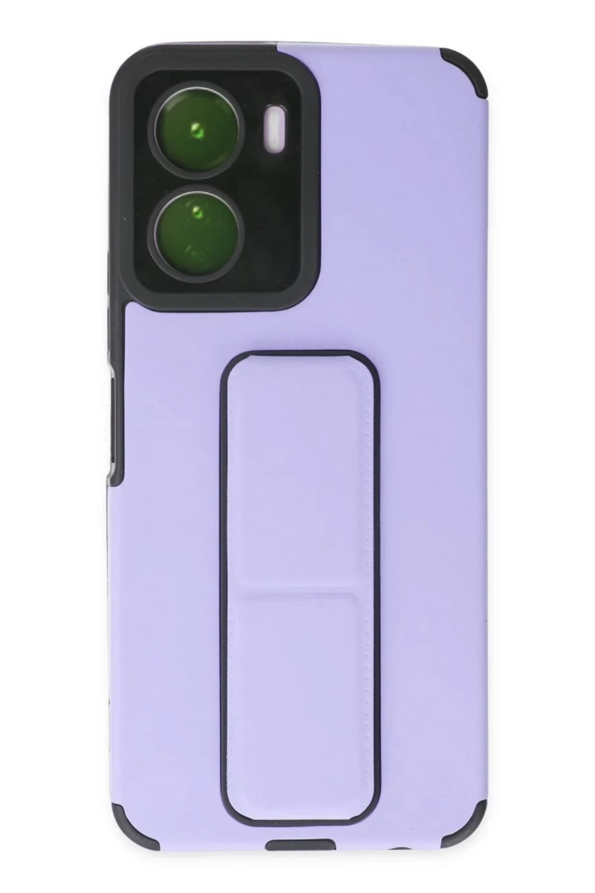 Vivo Y16 Uyumlu Kılıf Mega Standlı Silikon - Lila