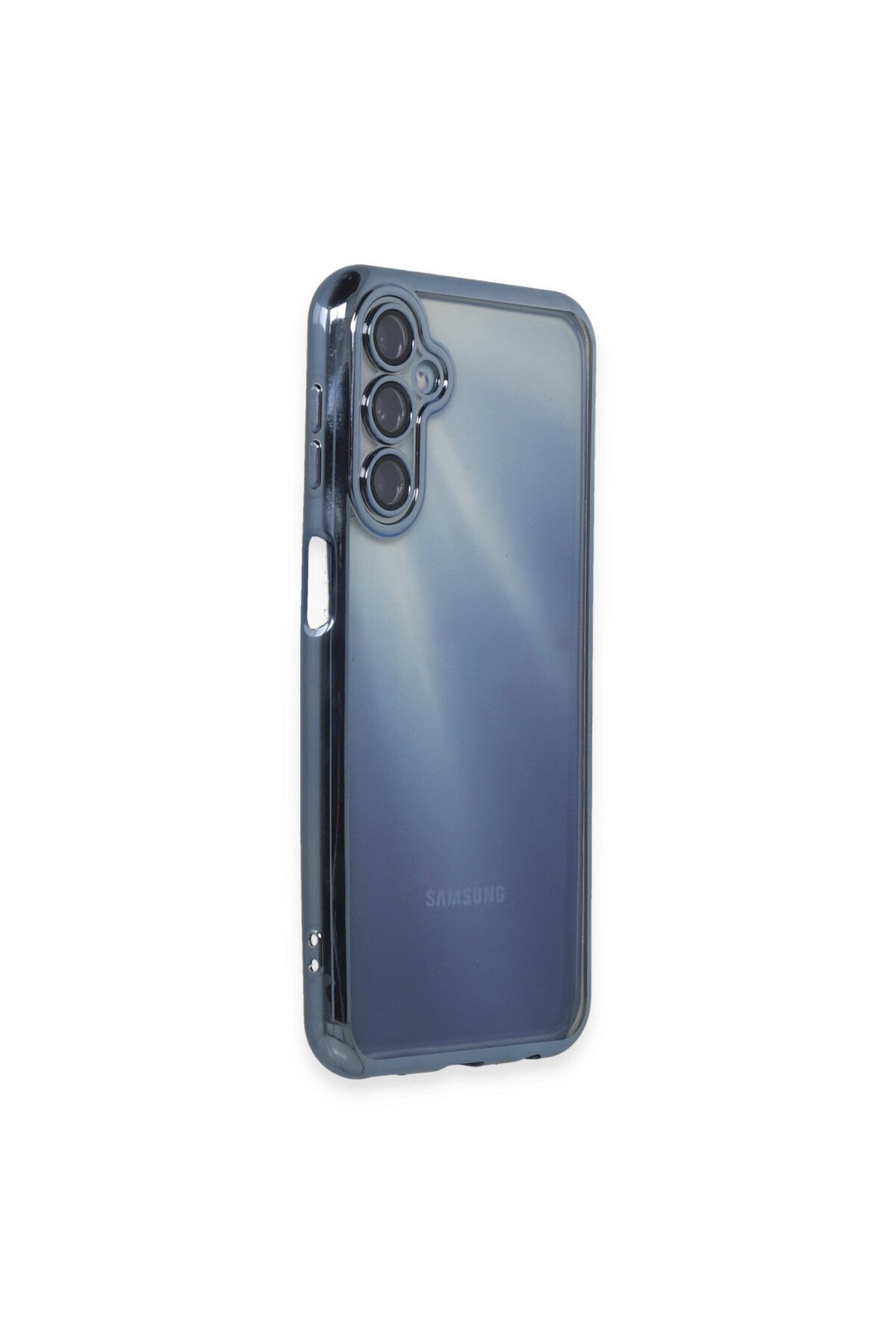 Samsung Galaxy A25 5G Uyumlu Kılıf Lensli Silikon - Açık Mavi