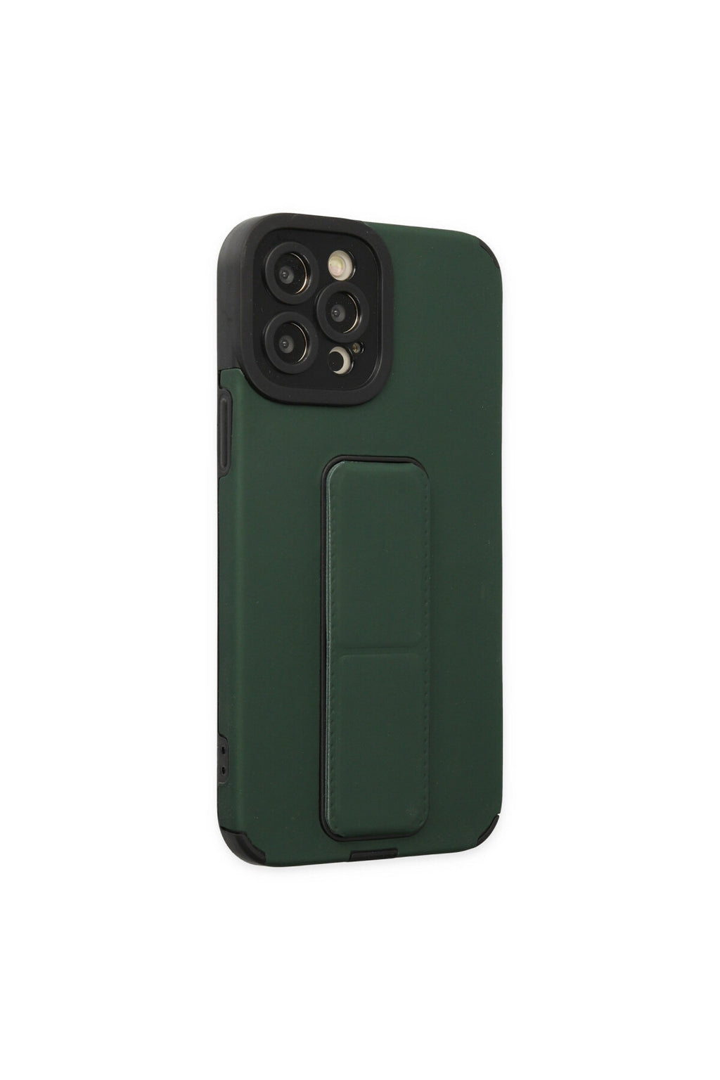 Apple iPhone 12 Pro Max Uyumlu Kılıf Mega Standlı Silikon - Yeşil